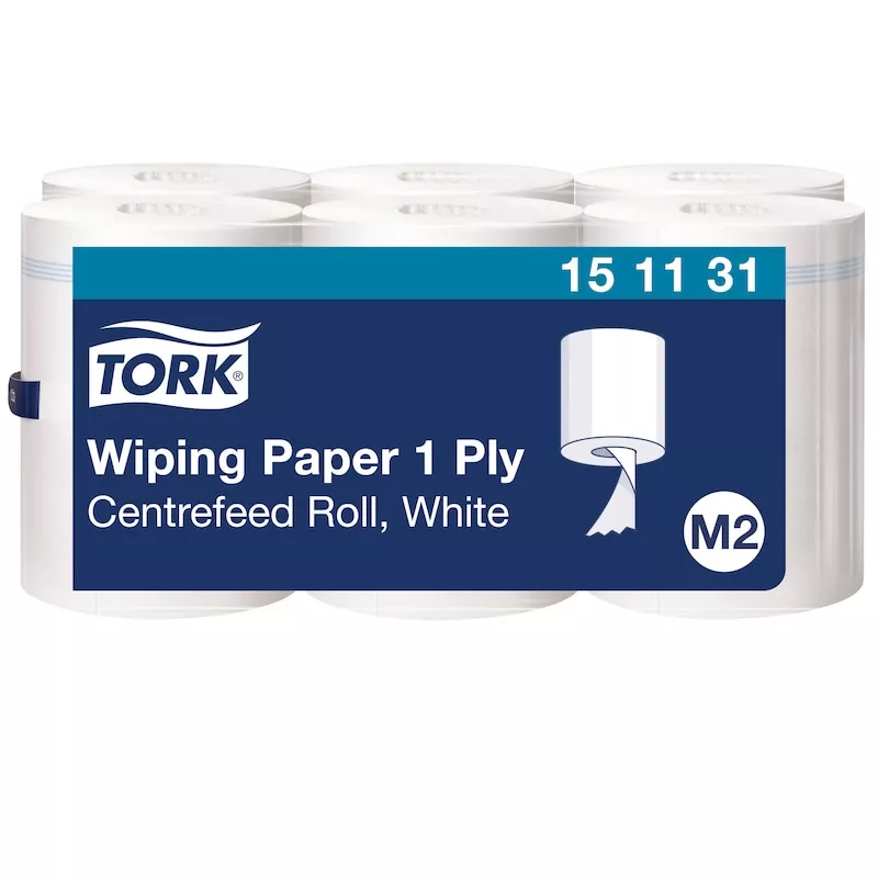 Tork Innenabrollungs-Papierwischtücher Weiß M2, Saugfähig, 6 Rollen, 151131