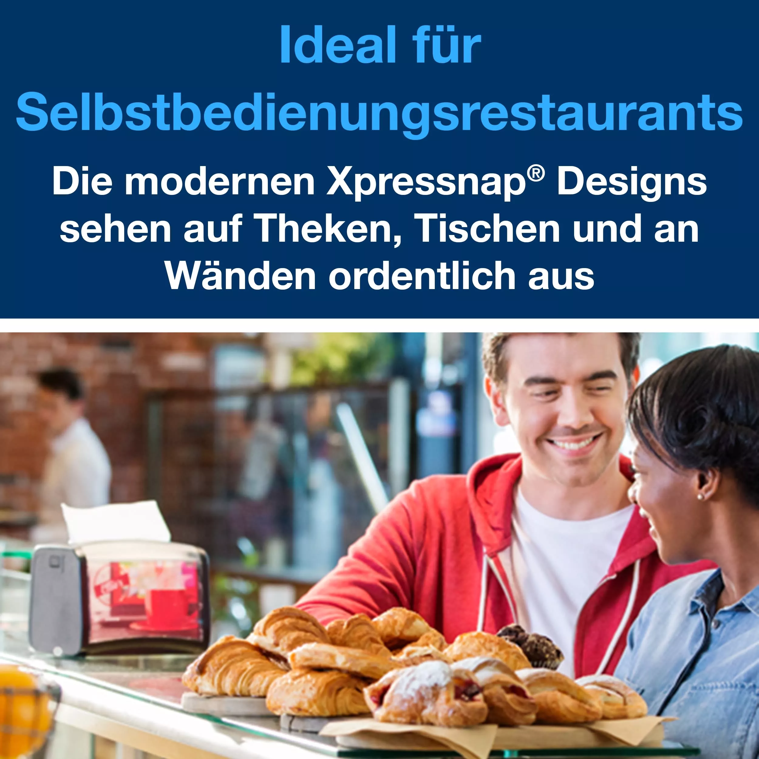 Tork Xpressnap® Extra Soft Blätterdesign Weiße Spenderserviette N4, Premium, 1/4-Falz 2-lagig, 21,3 cm × 33 cm, 8 × 500 Servietten, 13670