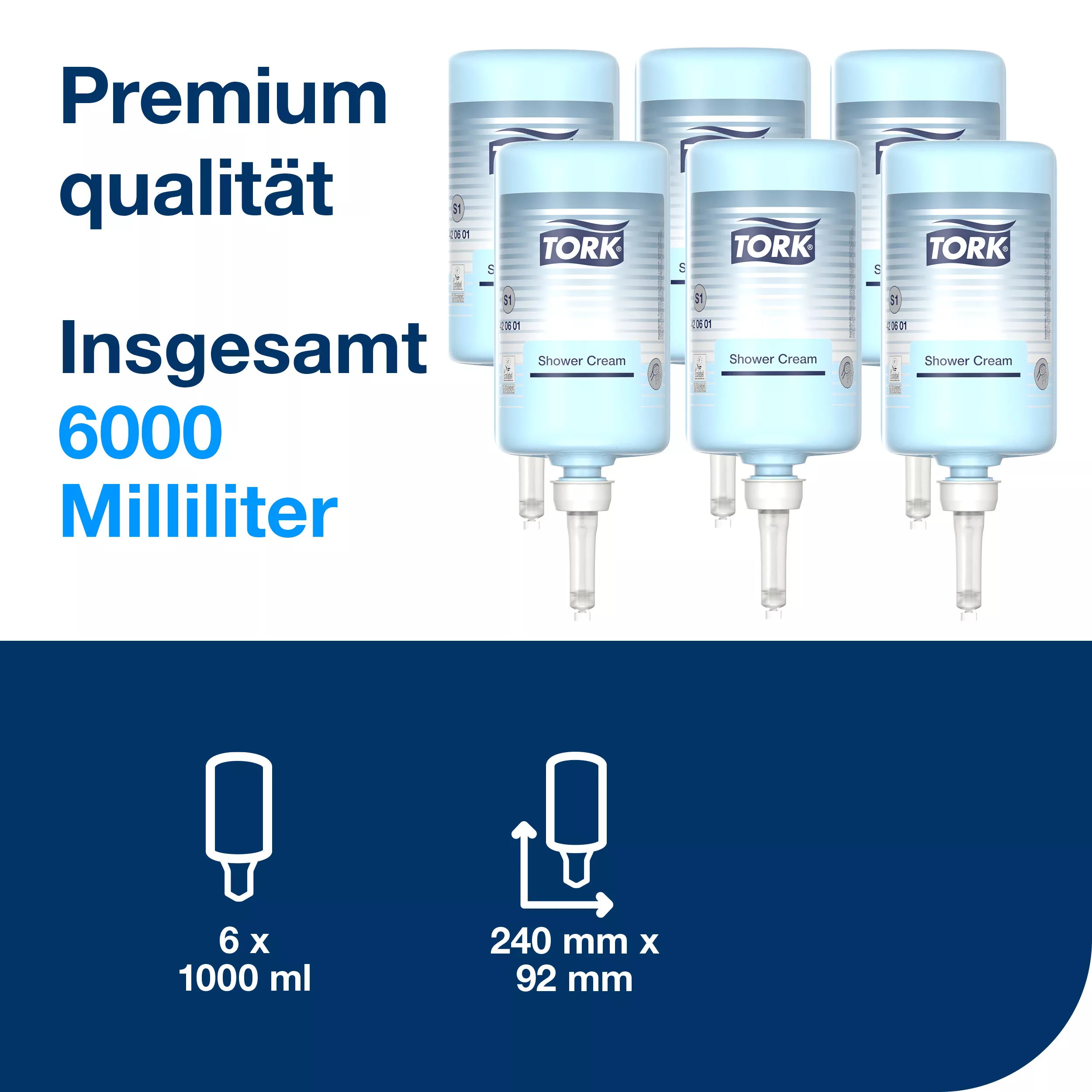 Tork Duschcreme S1, Unisex-Duft, 6 × 1000 ml, 420601