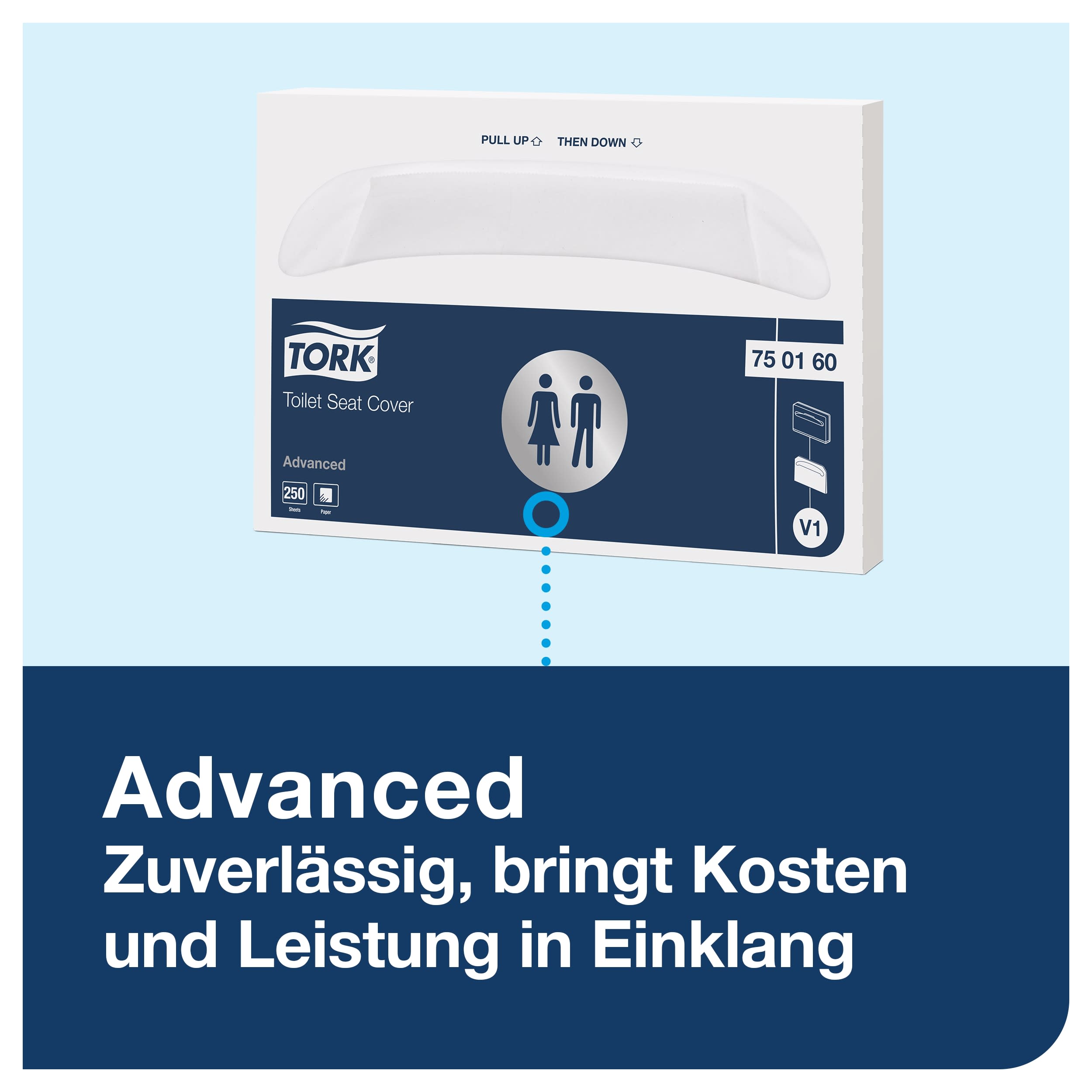 Tork Spender für Toilettensitzauflagen Weiß V1, kompaktes Design, 344080