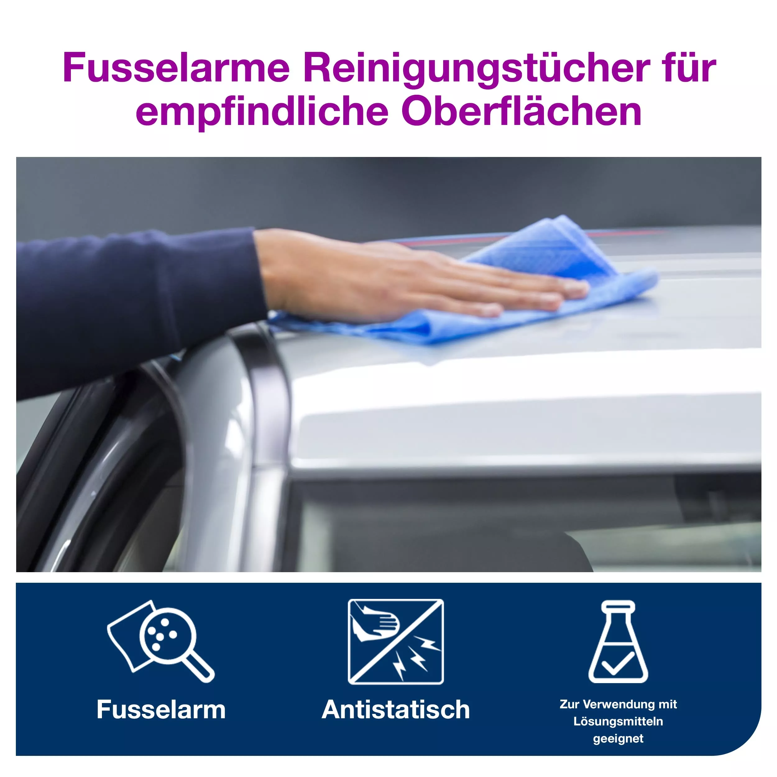 Tork Fusselarme Industrie Reinigungstücher Blau W4, Saugfähig, 5 Packungen, 190578