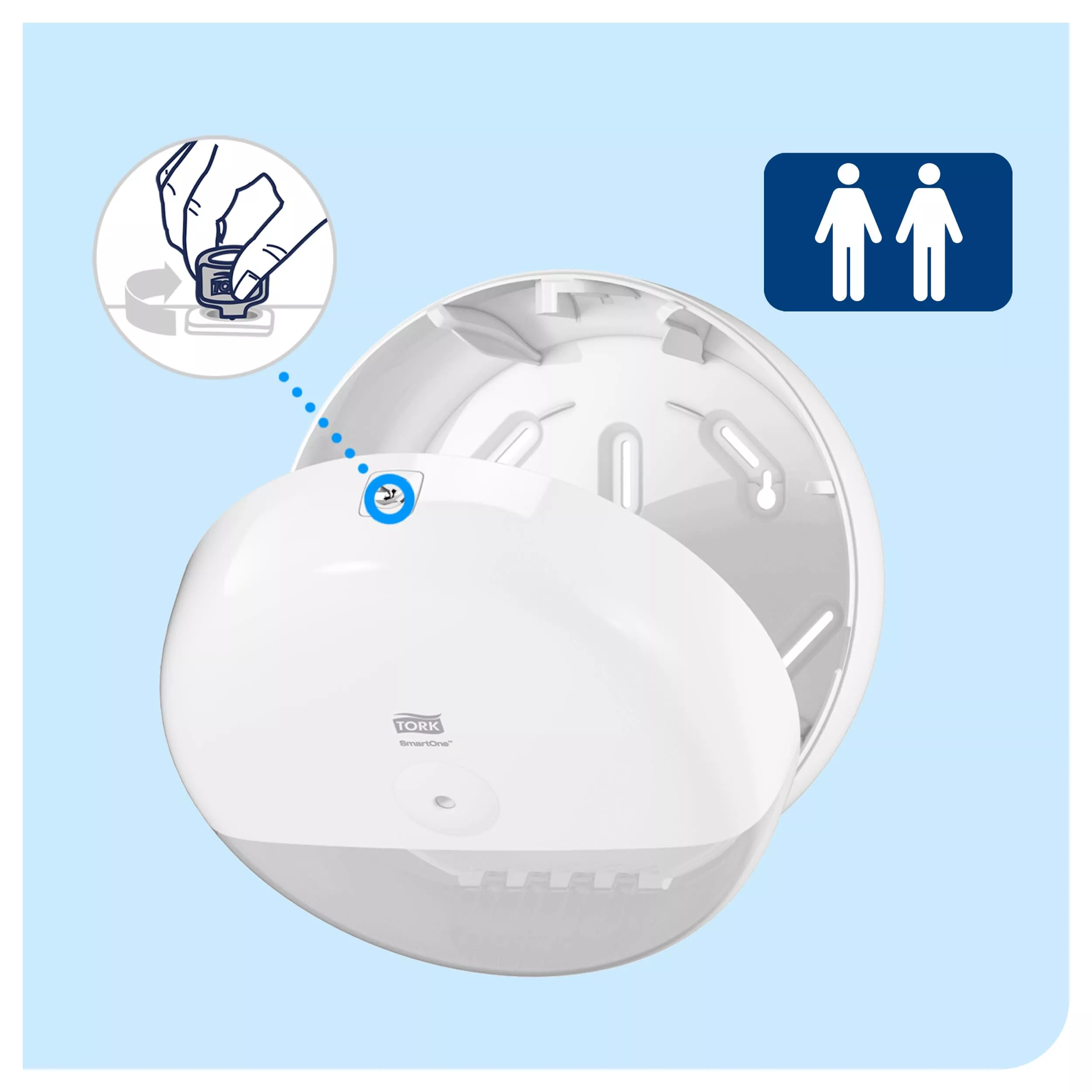 Tork SmartOne® Spender für Toilettenpapier Weiß T8, Hohe Kapazität, Elevation Linie, 680000