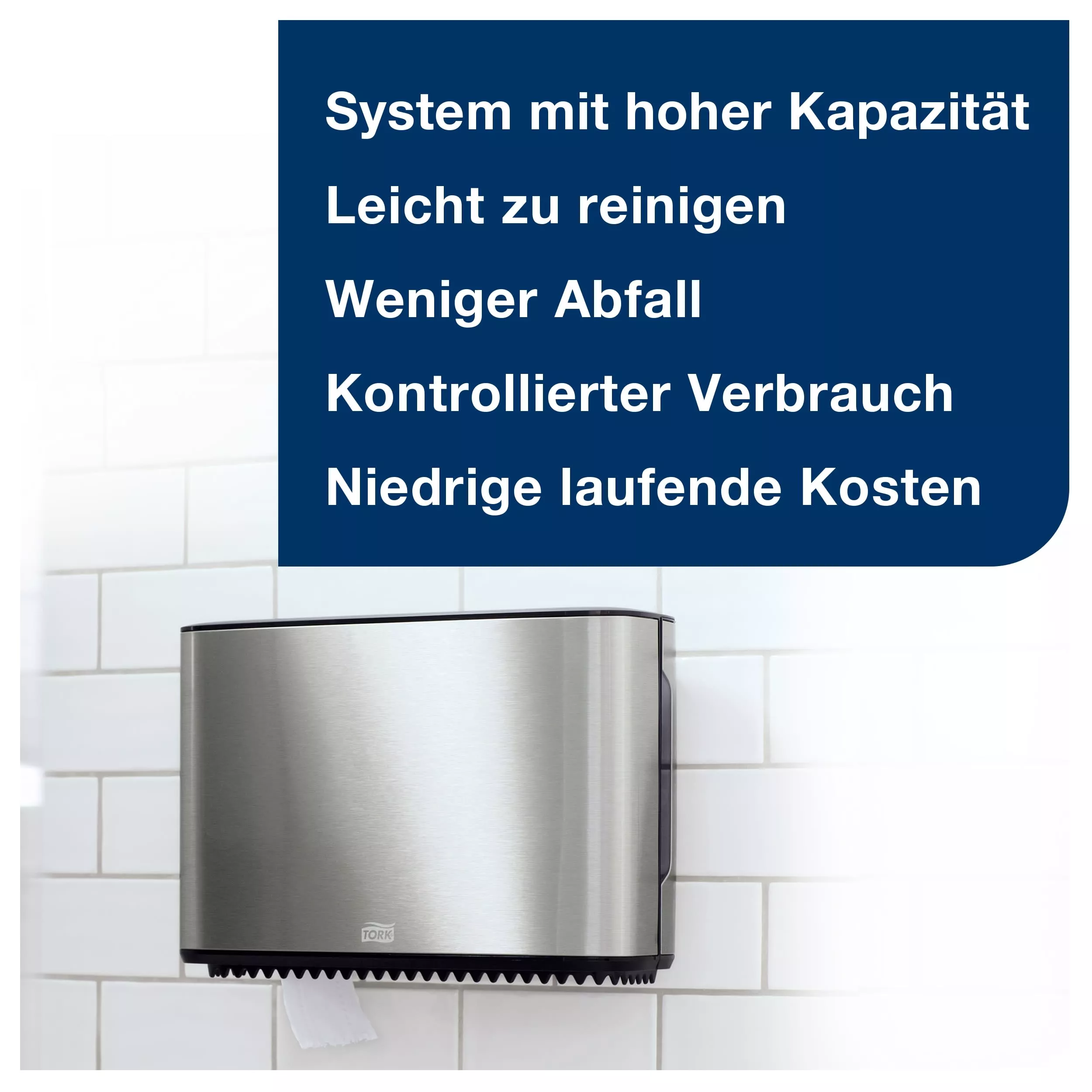 Tork Spender für Mini Jumbo Toilettenpapier Edelstahl T2, Geschlossen, Image Linie, 460006
