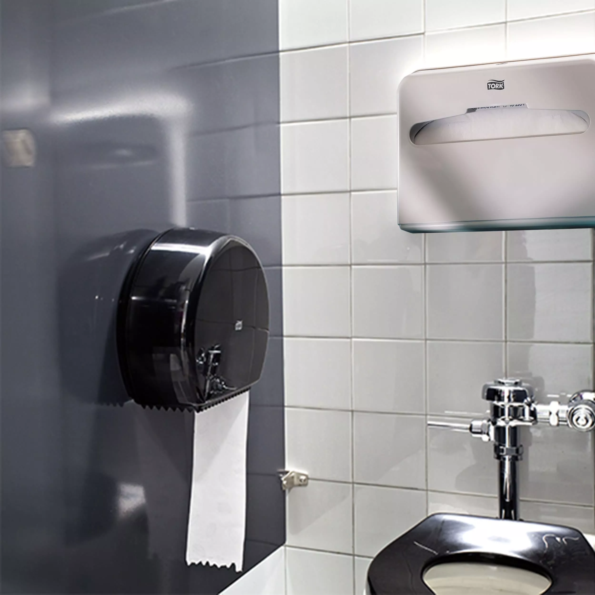 Tork Spender für Toilettensitzauflagen Weiß V1, kompaktes Design, 344080