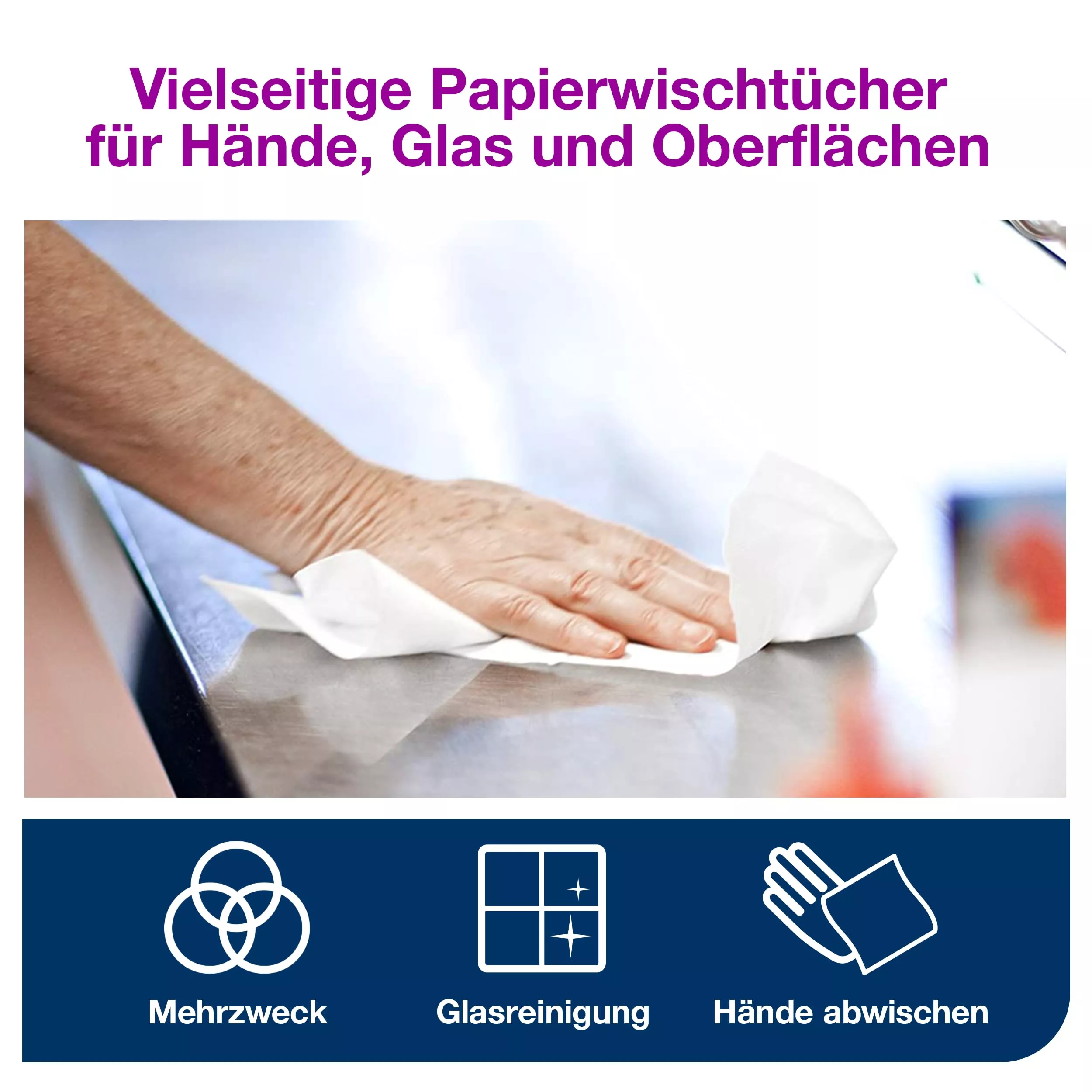 Tork Mehrzweck-Papierwischtücher mit Innenabrollung Weiß M2, 1 × 771 Blatt, 473254