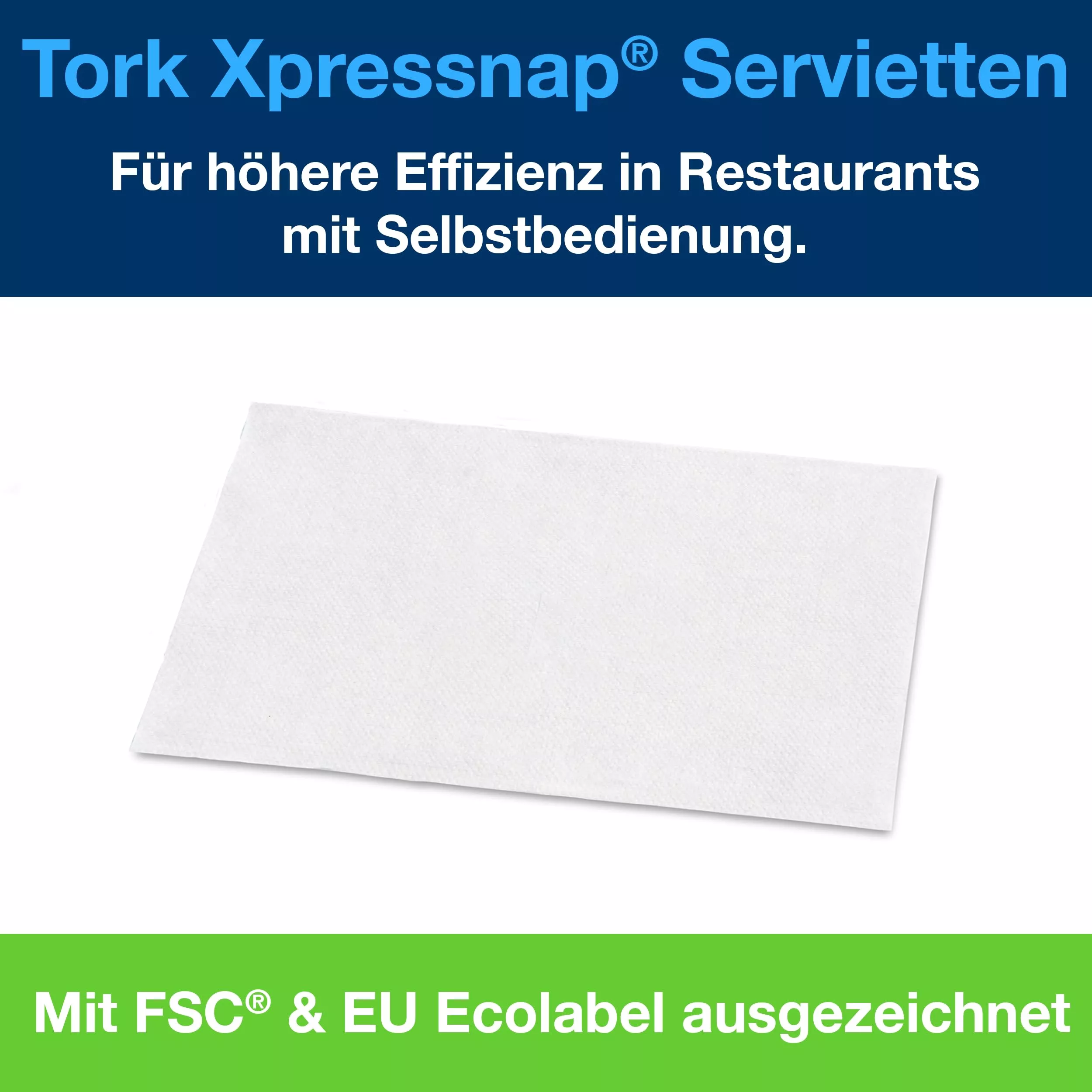 Tork Xpressnap® Extra Soft Weiße Spenderserviette N4, Premium, 1/2-Falz 2-lagig, 21,3 cm × 16,5 cm, 8 × 1.000 Servietten, 15850