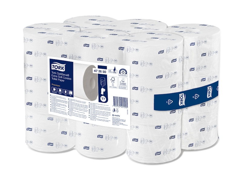 Tork OptiServe® Extra-Weiches Hülsenloses Toilettenpapier T7 3-lag.
