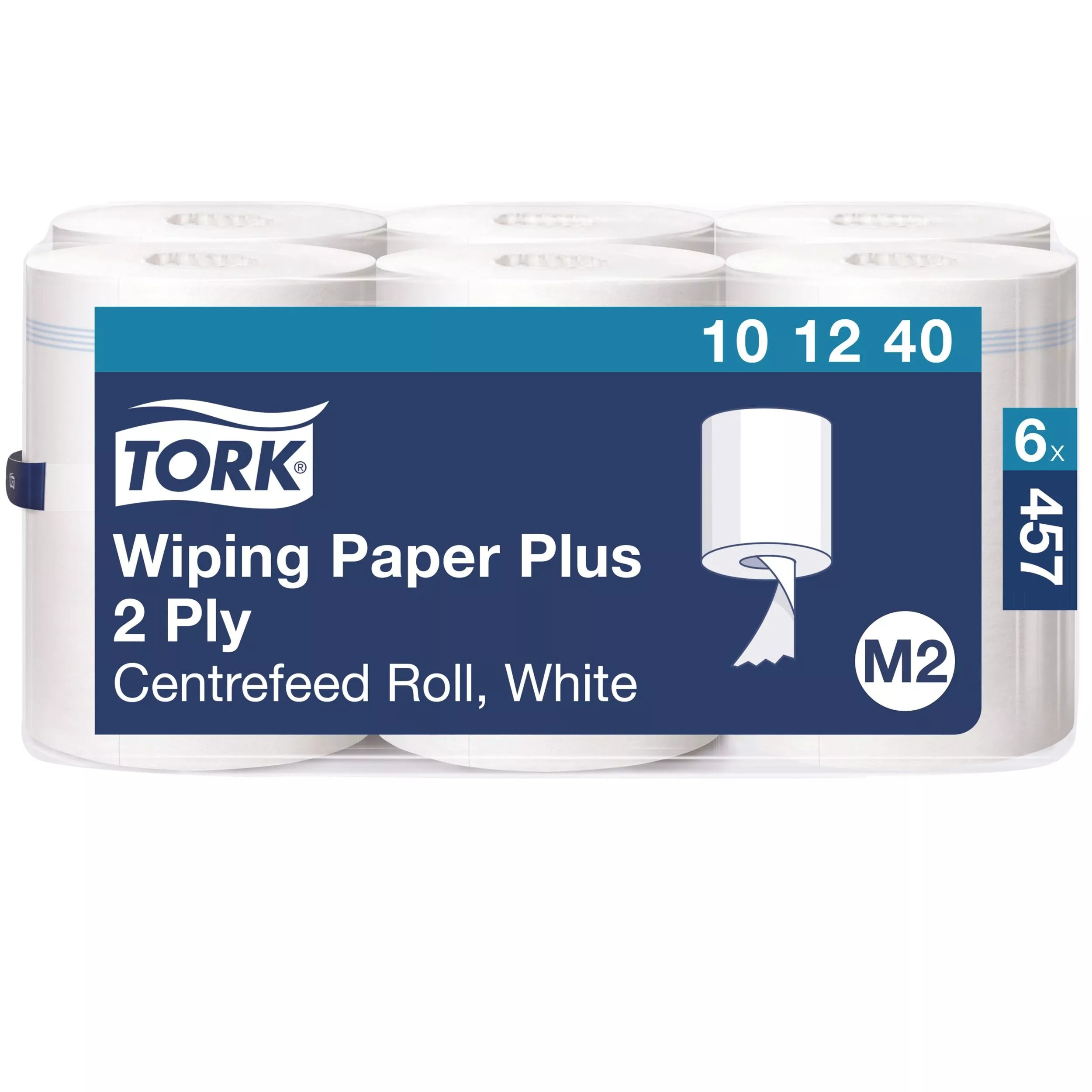 Tork Starke Mehrzweck-Papierwischtücher Weiß M2, Innenabrollung, 6 × 457 Blatt, 101240