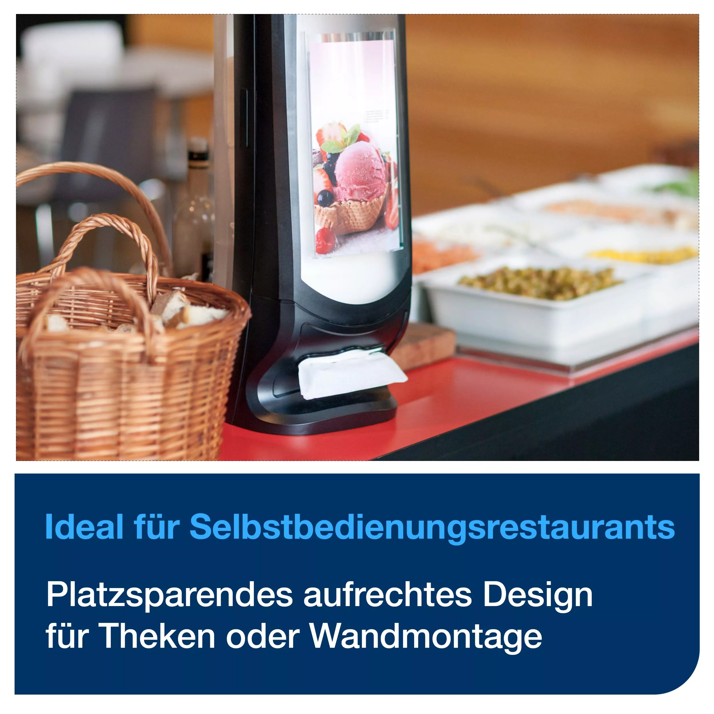 Tork Xpressnap® Steh- und Wandspender Schwarz N4, aufrecht, Signature Linie, 62,2 cm × 23,5 cm × 23,5 cm, 272211