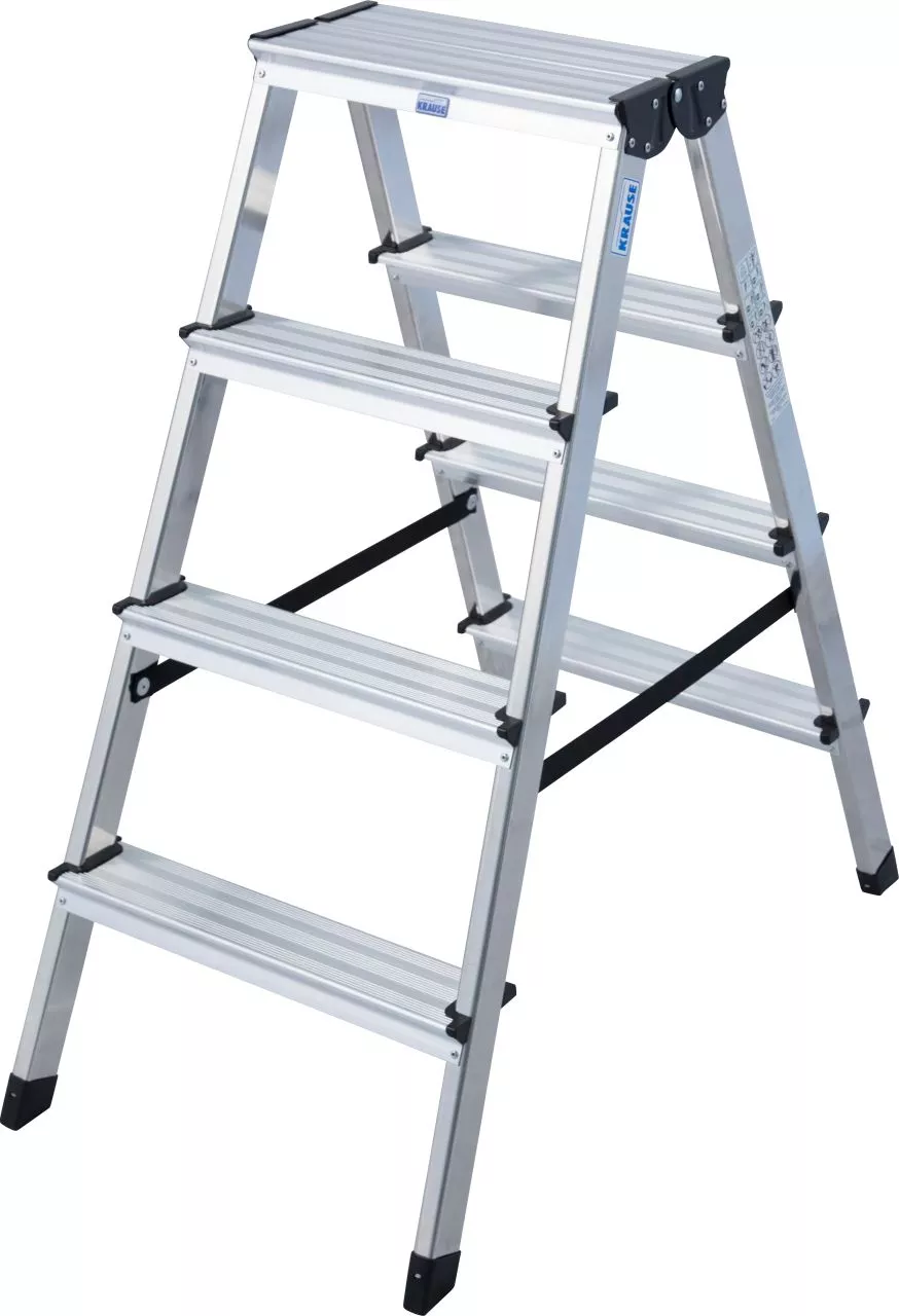 CleanClub SET Unger Fensterreinigung mit Krause Leiter – Komplettset inkl. Dopplo Doppelleiter 2x4 Stufen & Profi-Zubehör