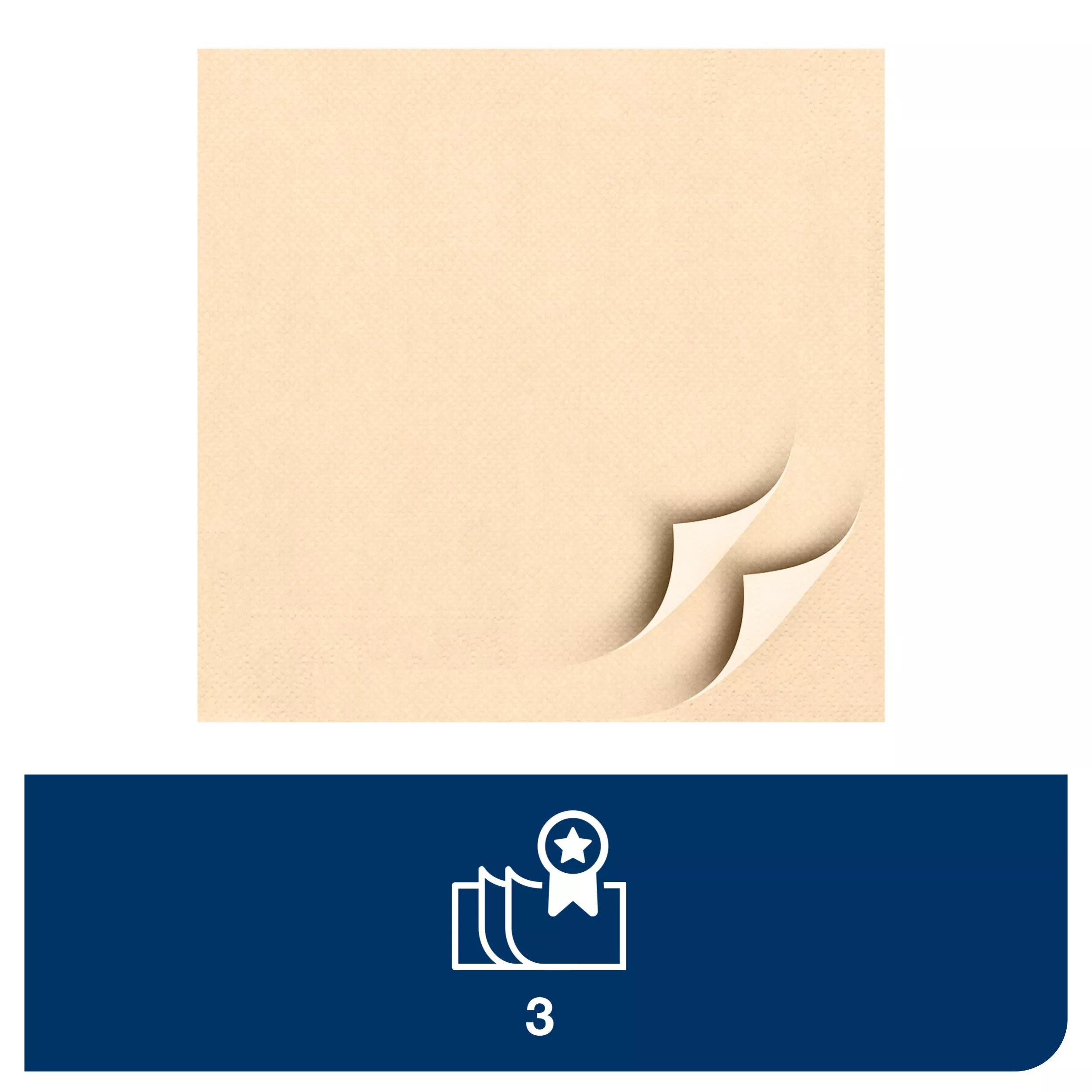 Tork Soft Lunchserviette Sand, 1/4-Falz, 3-lagig, 33 cm × 33 cm, 10 × 150 Servietten, 477866