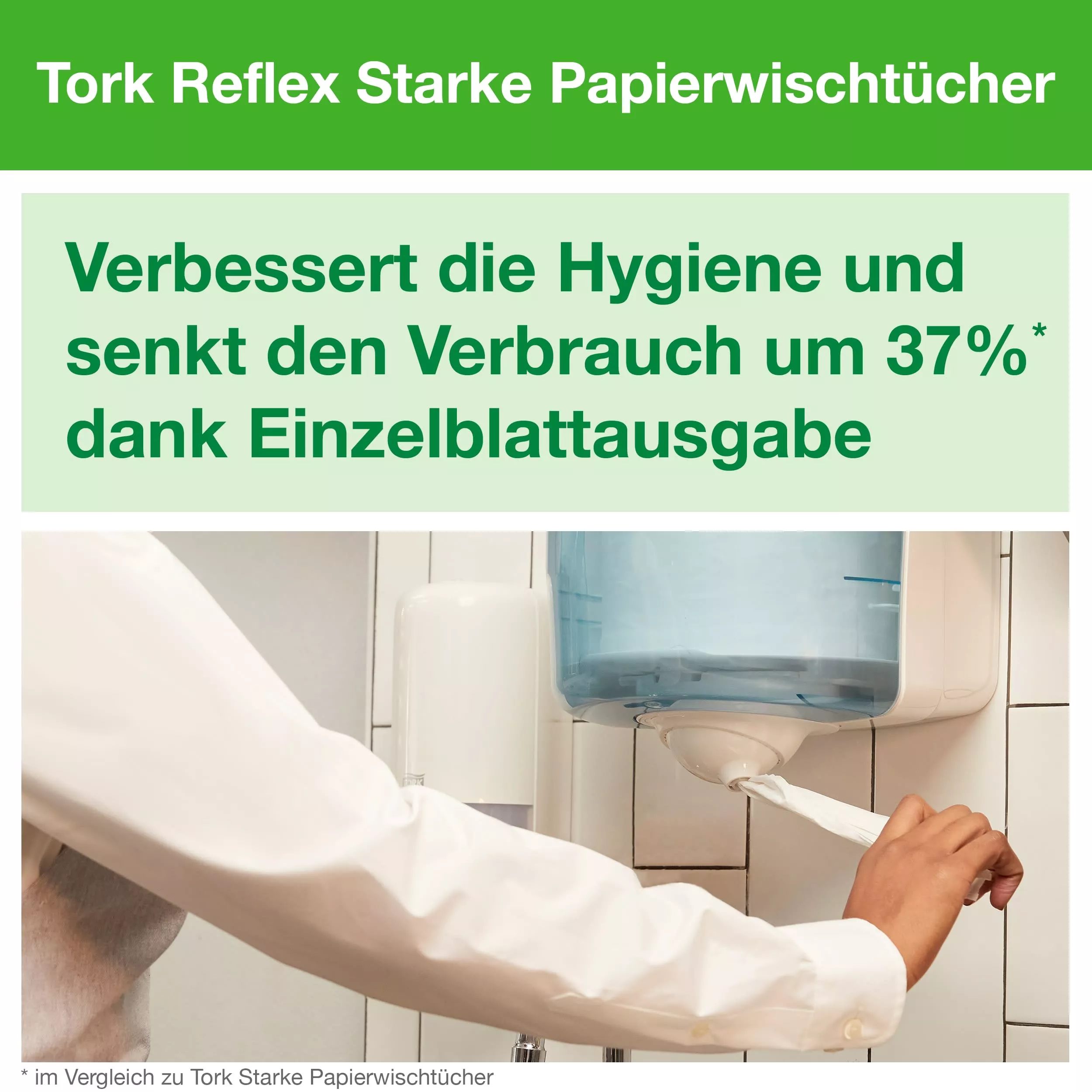 Tork Reflex™ Papierwischtücher Weiß M3, Mehrzweck, 12 × 343 Blatt, 473246