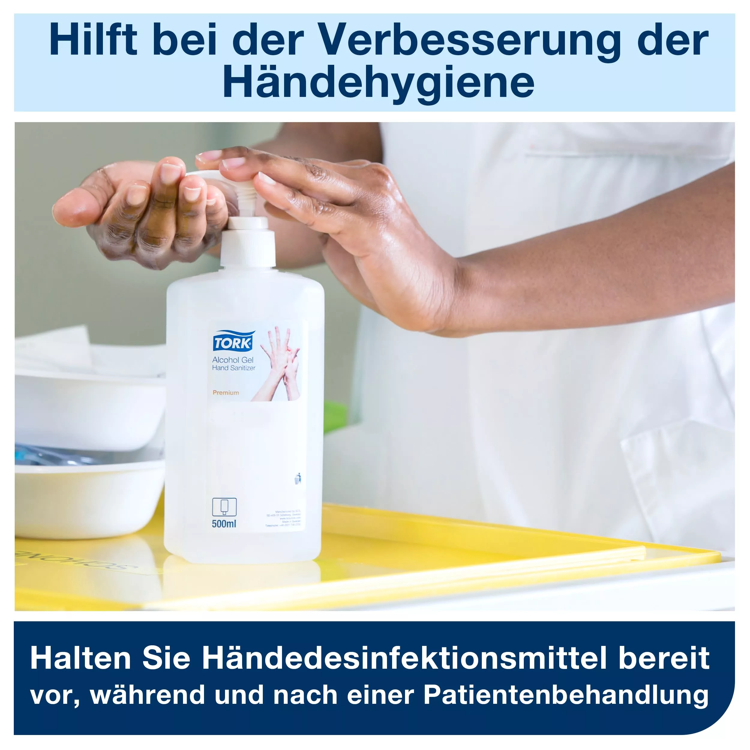 Tork Betthalterung für 500 ml Händedesinfektionsmittel Edelstahl, flexible Platzierung, 511050 (x20)