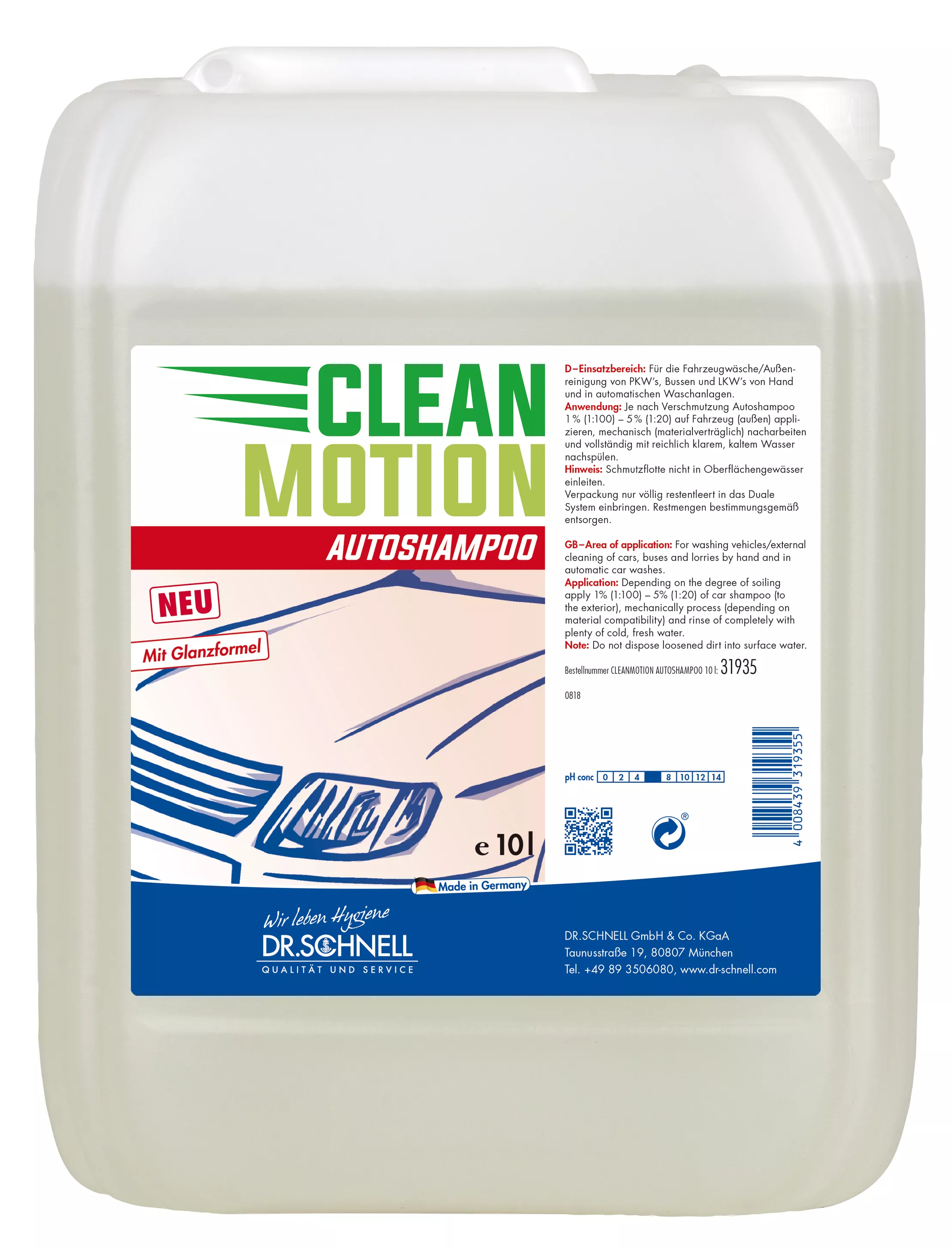 Autoshampoo, Flüssigreiniger, Hygieneprodukt, Kfz-Pflege, 12L