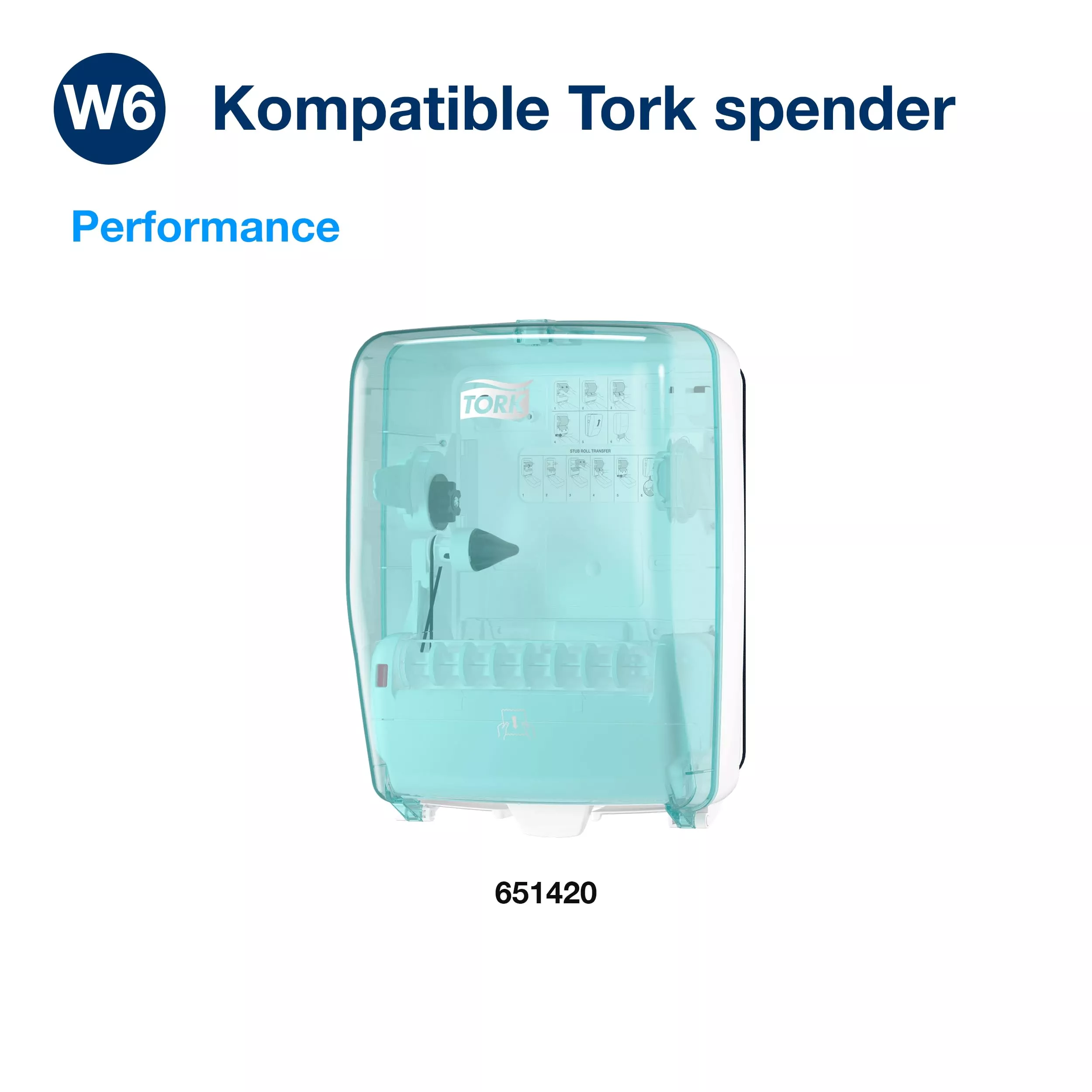 Tork Standard-Papierwischtücher Blau W6, Papierrolle, 6 × 250 m, 130008