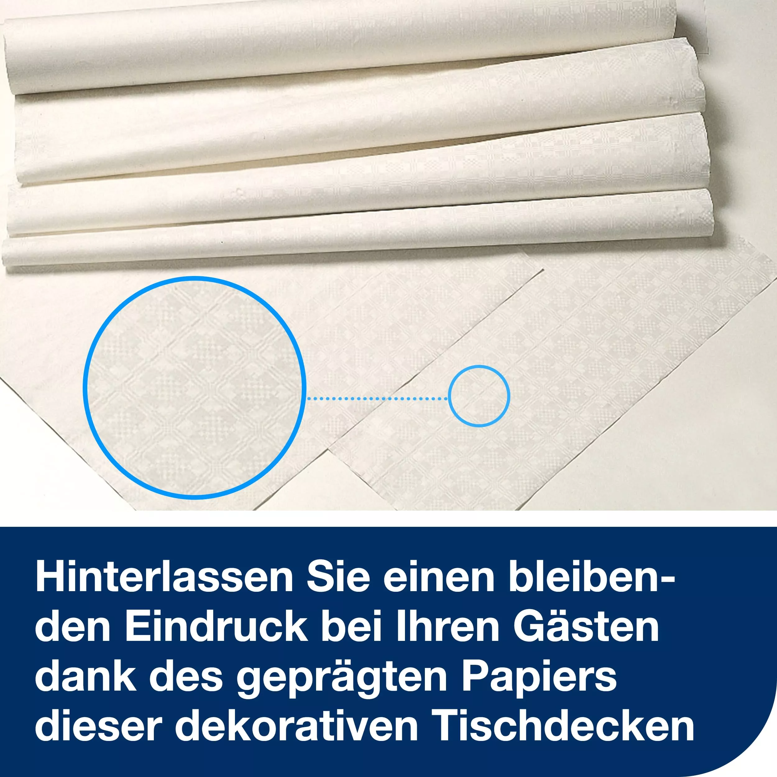 Tork Damask Papier Mitteldecke Weiß, geprägt, 1 × 250 Mitteldecken, 474057