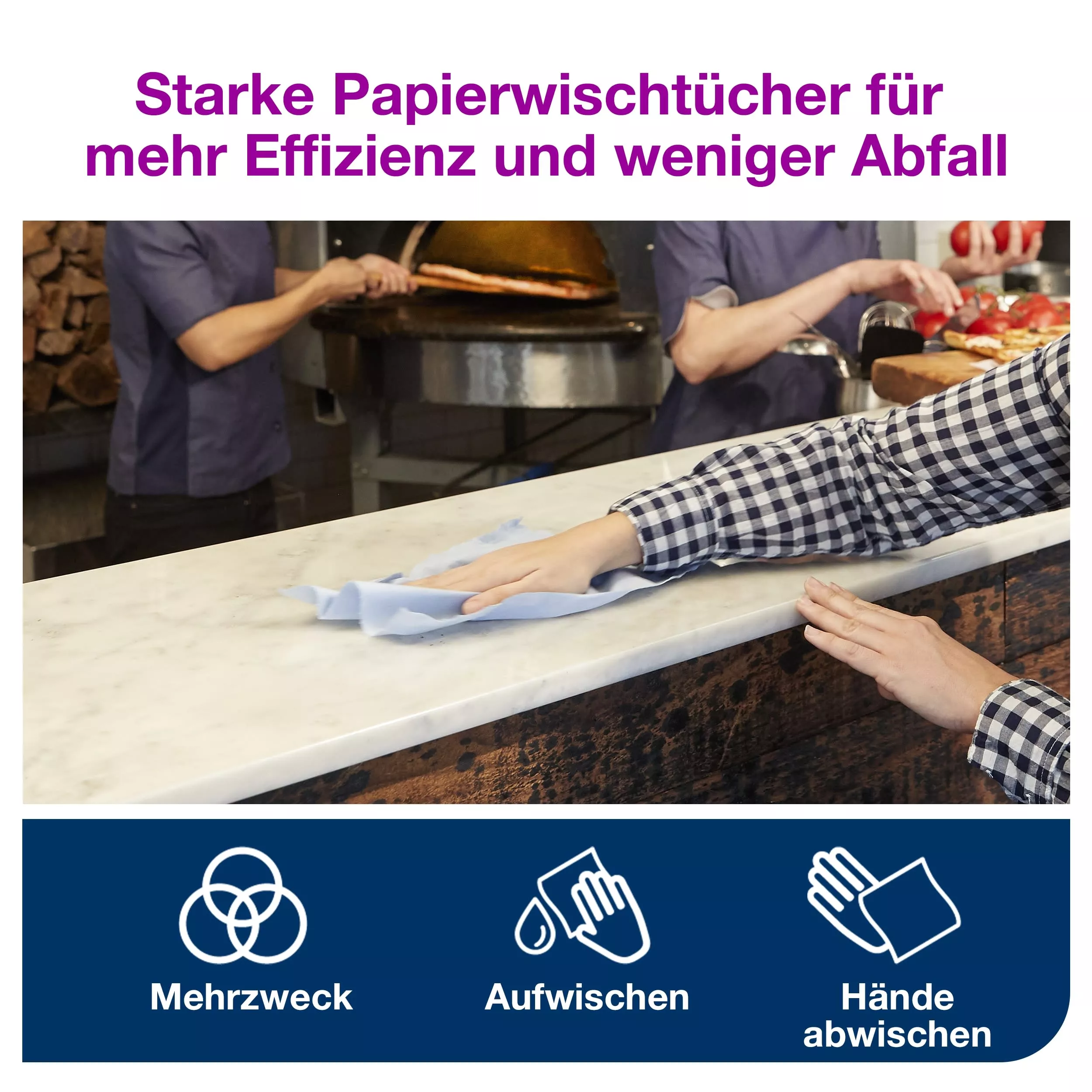 Tork Reflex™ Starke Mehrzweck-Papierwischtücher Blau M4, SmartCore®, 6 × 450 Blatt, 473391