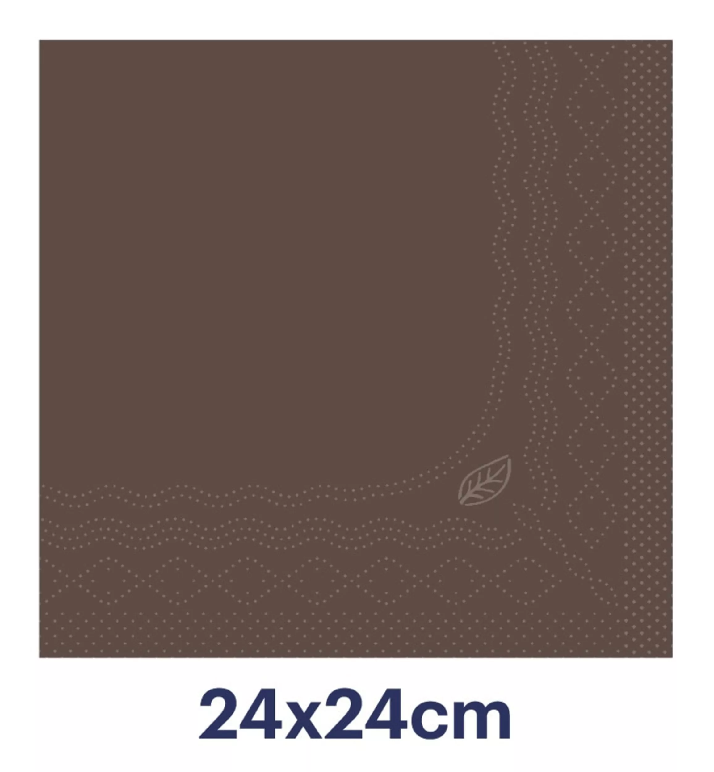 Tork Cocktailservietten Braun, 1/4-Falz, 2-lagig, 24 cm × 24 cm, 12 × 200 Servietten, 477834