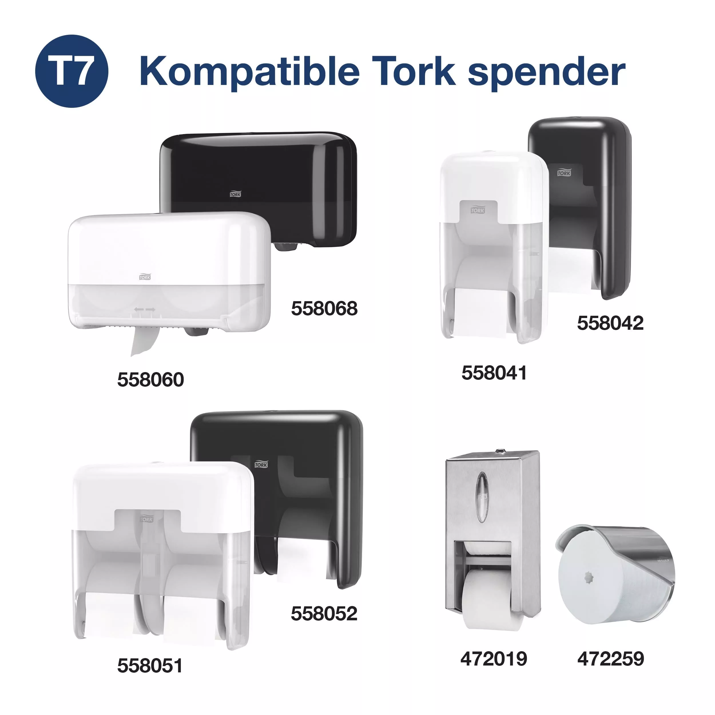 Tork OptiServe® Hülsenloses Toilettenpapier Weiß T7, Universal, 1‑lagig, 24 × 1.250 Blatt, 472620