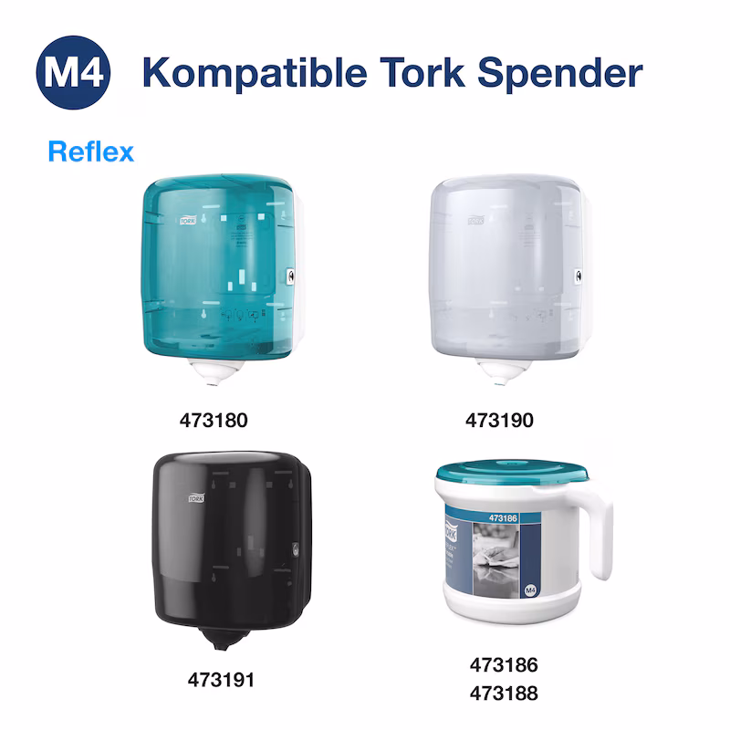 Tork Reflex™ Mehrzweck Papierwischtücher M4 2-lagig Blau 6x450 Blatt