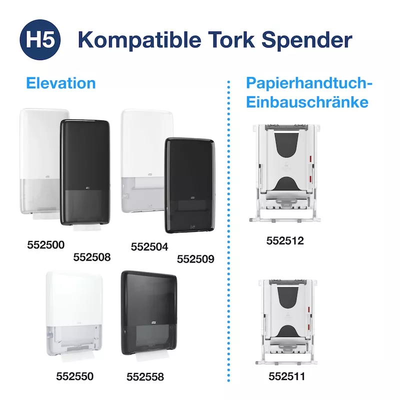 Tork PeakServe® Endlos™-Papierhandtücher Weiß H5, Universal-Qualität, komprimiert, 12 × 410 Tücher, 100585