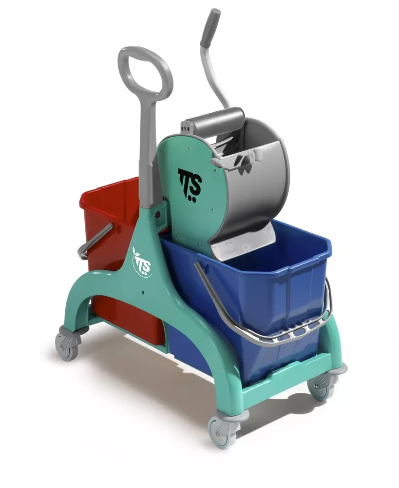 TTS Doppelfahreimer NICK 2×15 L grün mit DRY Rollenpresse