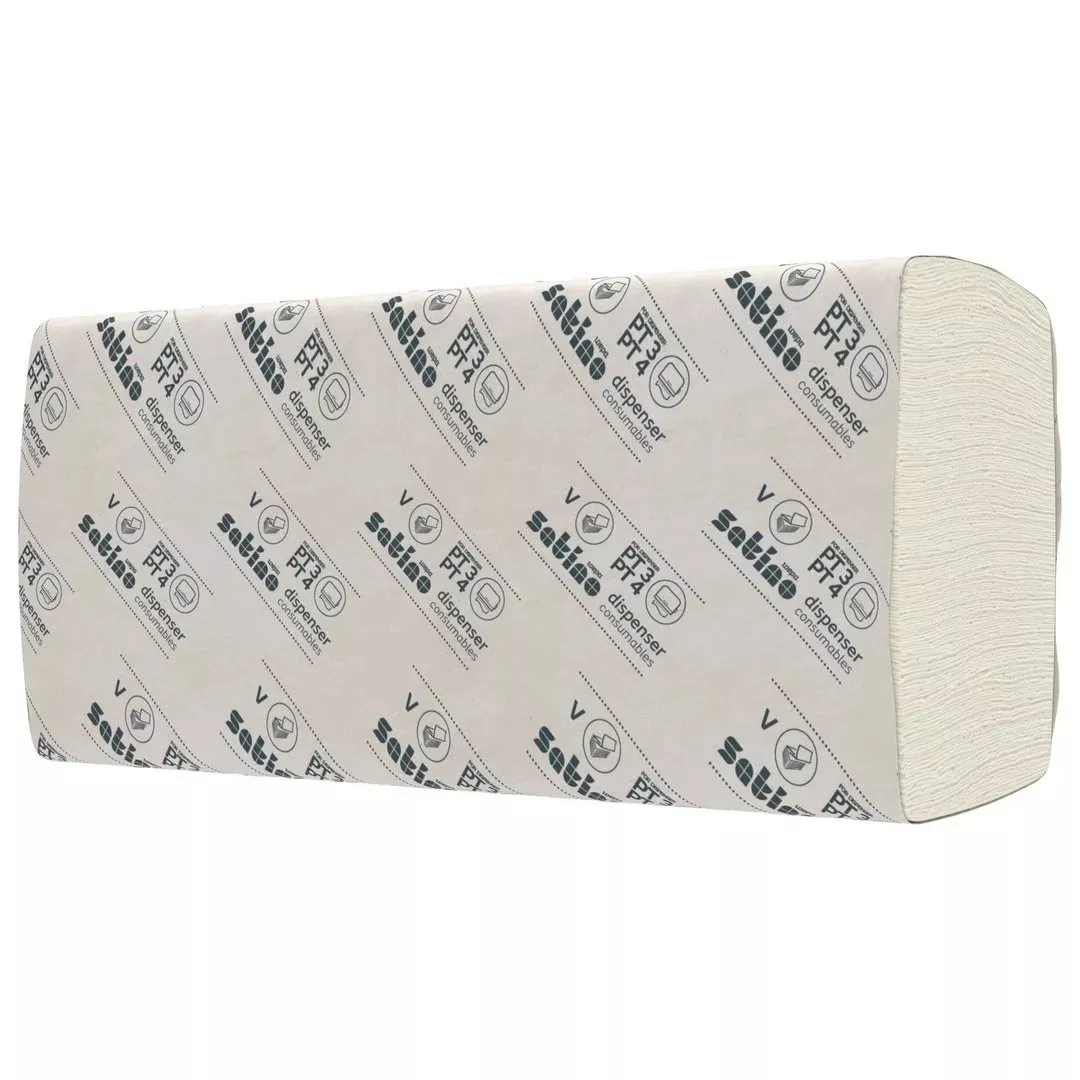 WEPA Handtuchpapier Comfort – 2-lagig V-Falz, weiß, 25 × 23 cm – 3200 Blatt/Karton