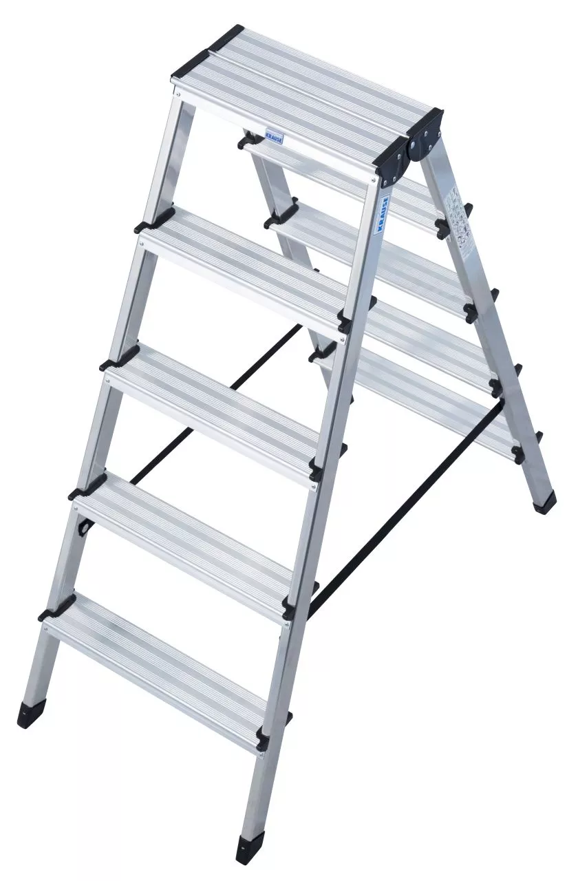 Krause "DOPPLO" Stufen-Doppelleiter schwarz 2x5 Stufen