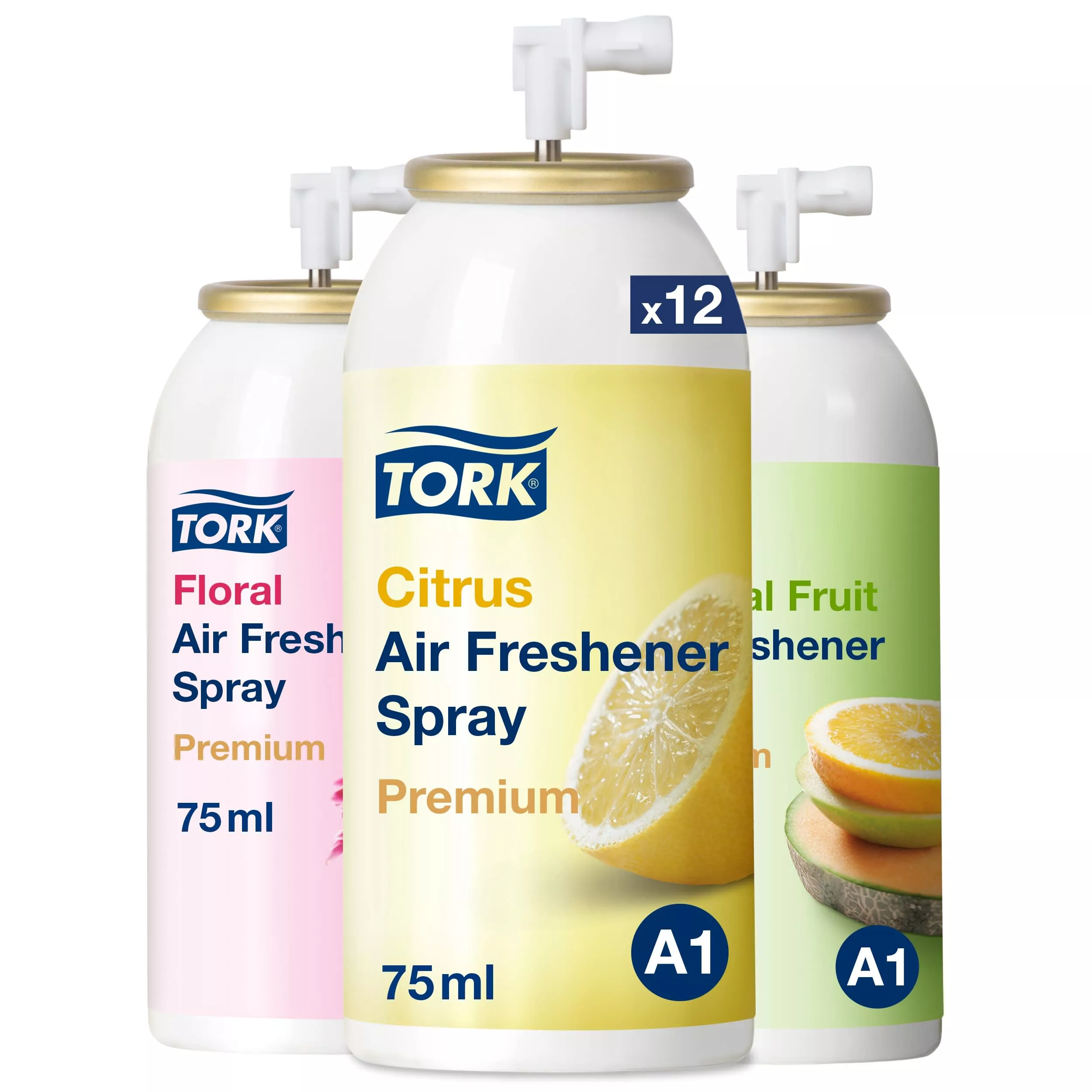 Tork Lufterfrischer Spray im Mixed Pack A1, Frischeduft, 12 Flaschen, 236056