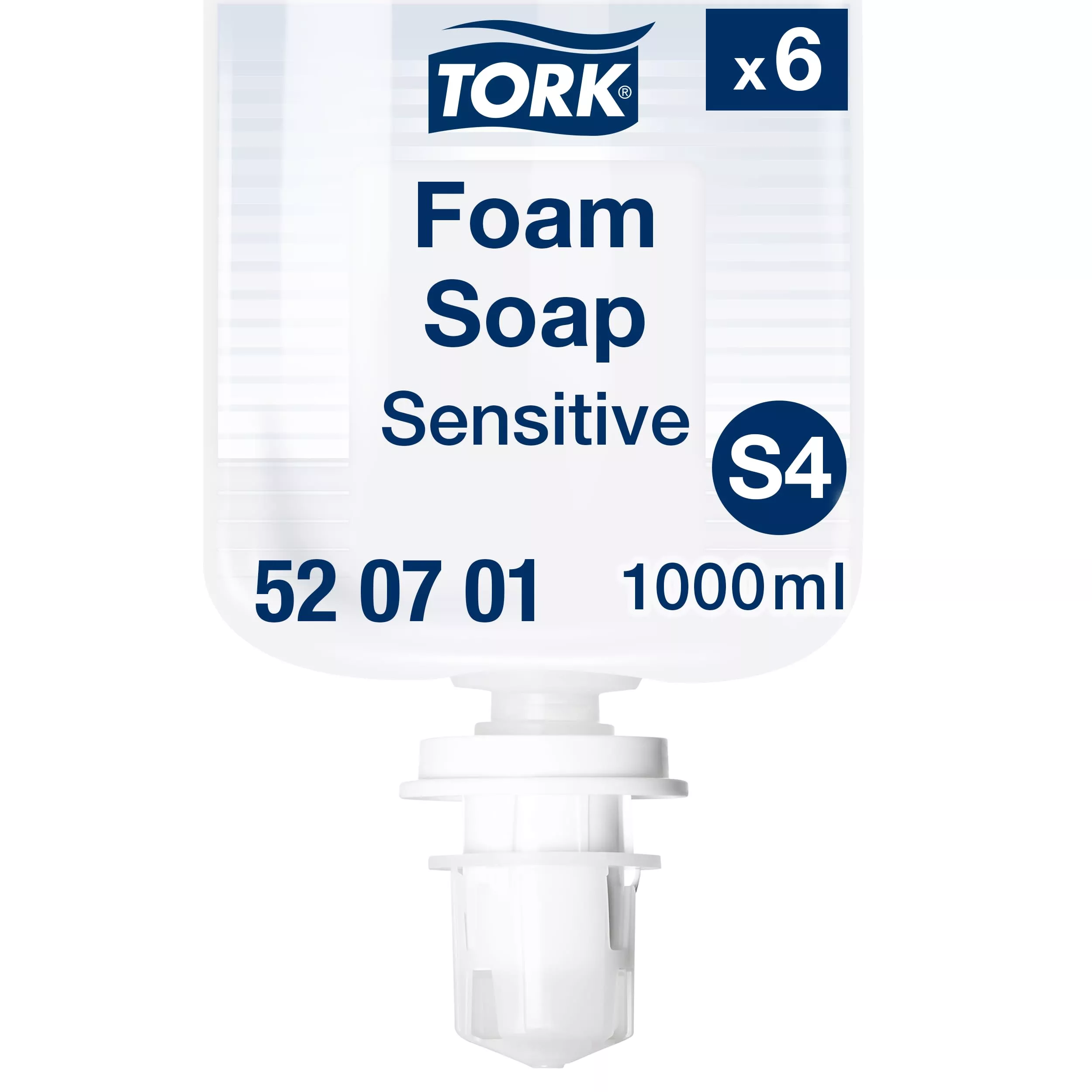 Tork Sensitive Hand Schaumseife S4, dermatologisch getestet, 6 × 1.000 ml, 520701