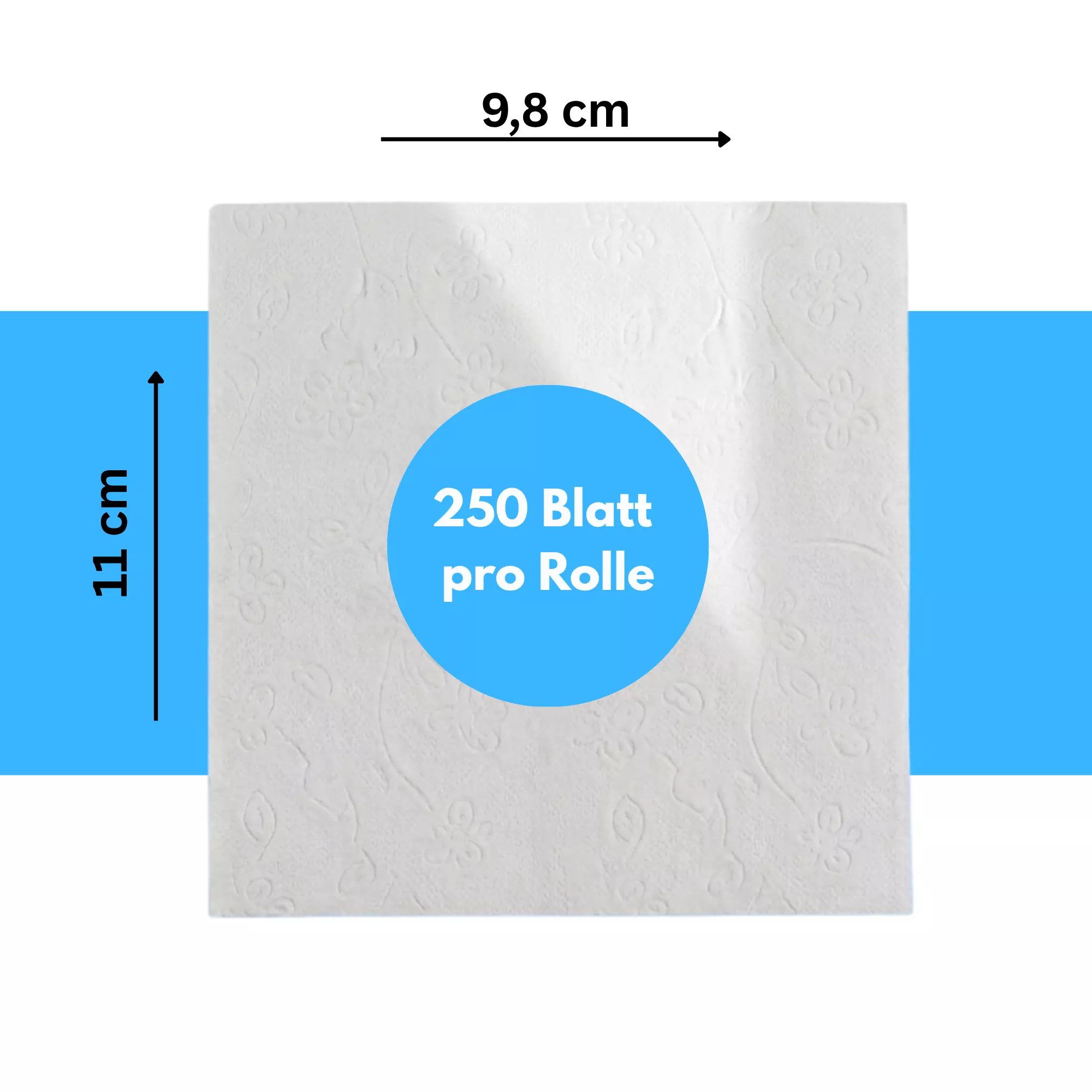 Cleanclub Toilettenpapier Basic 2-lagig - hochweiss - 8x250 Blatt 64 Rollen