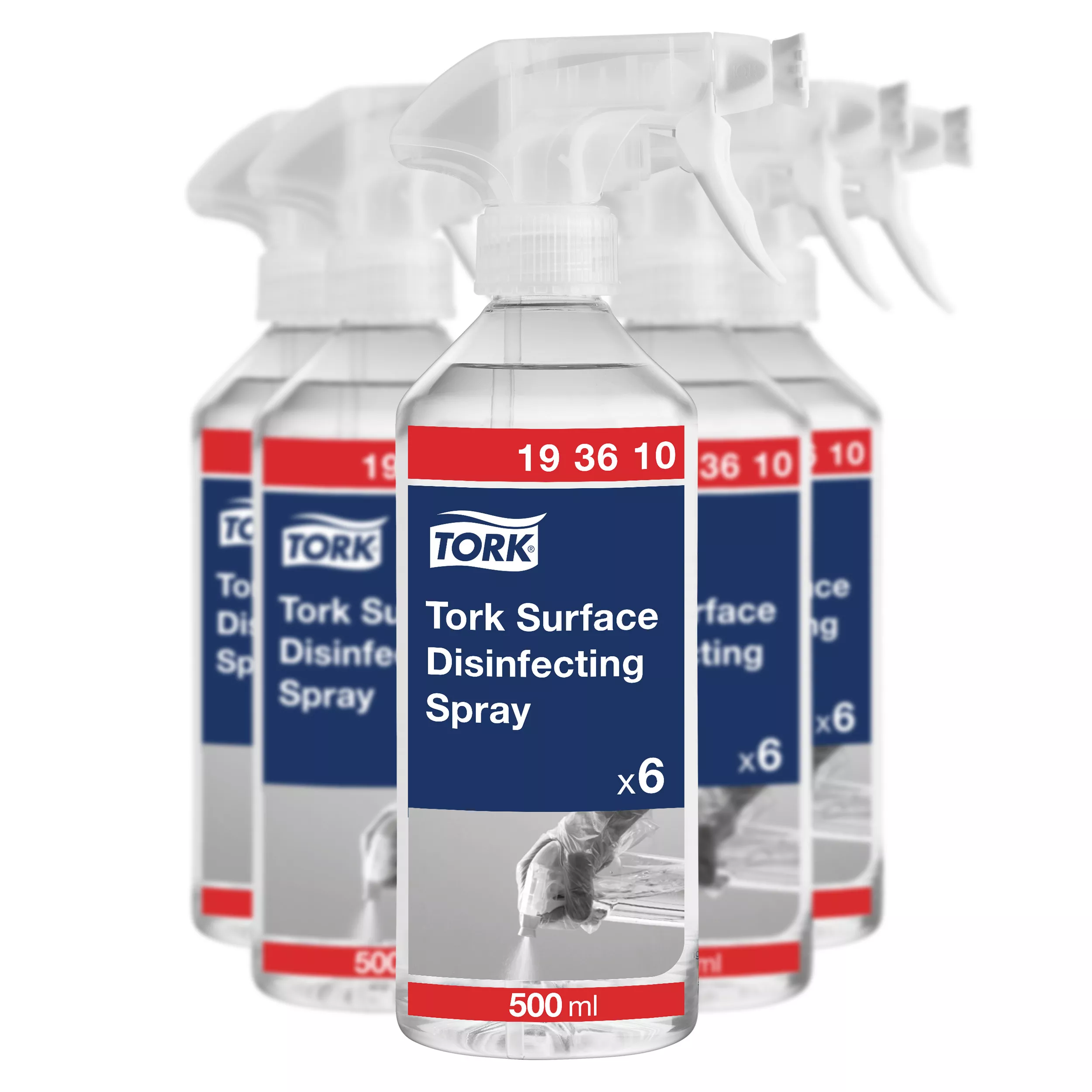 Tork Flächendesinfektionsspray, biologisch abbaubare Formel, 6 × 500 ml Flaschen, 193610