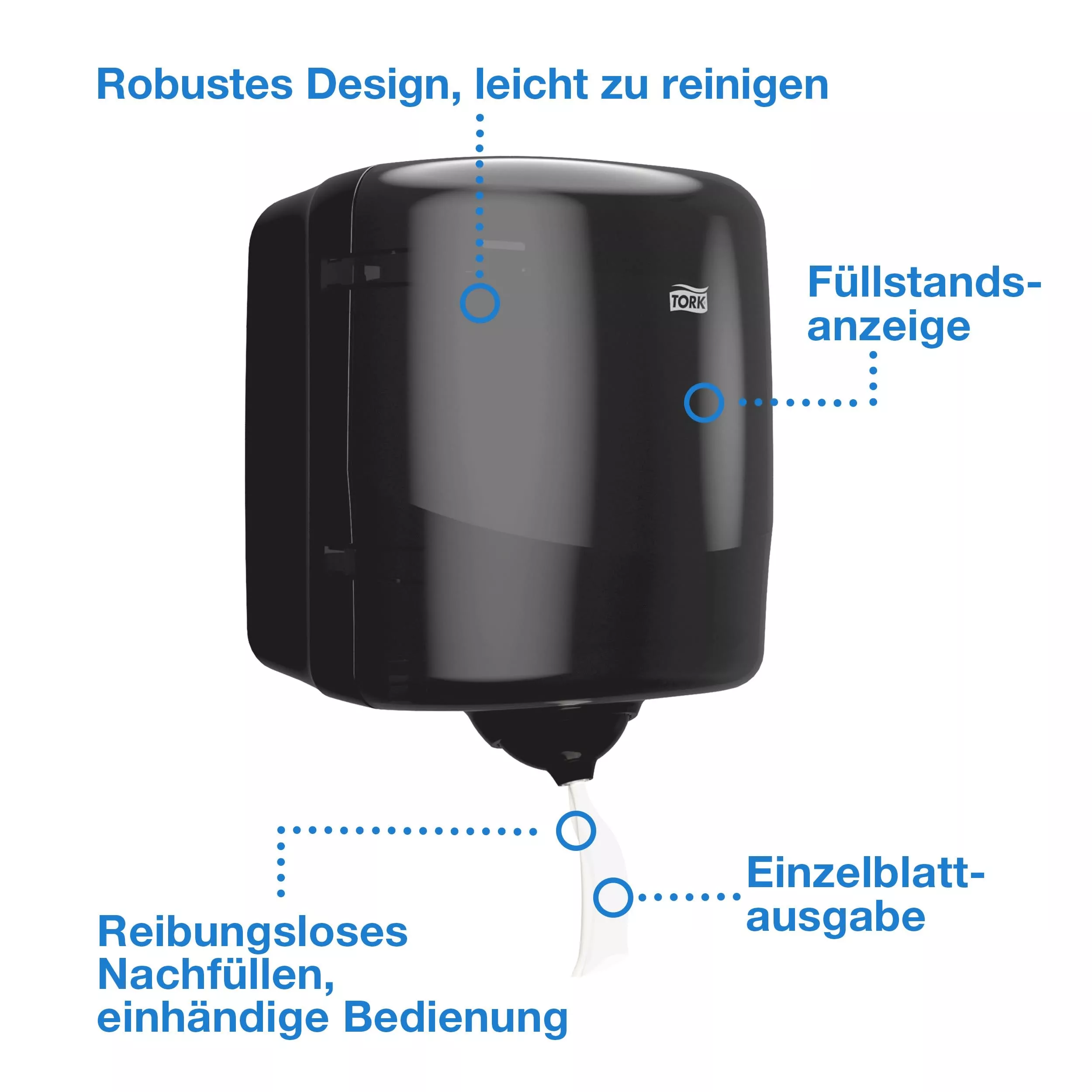Tork Reflex Innenabrollungsspender Einzelblatt (M4) – Wave schwarz