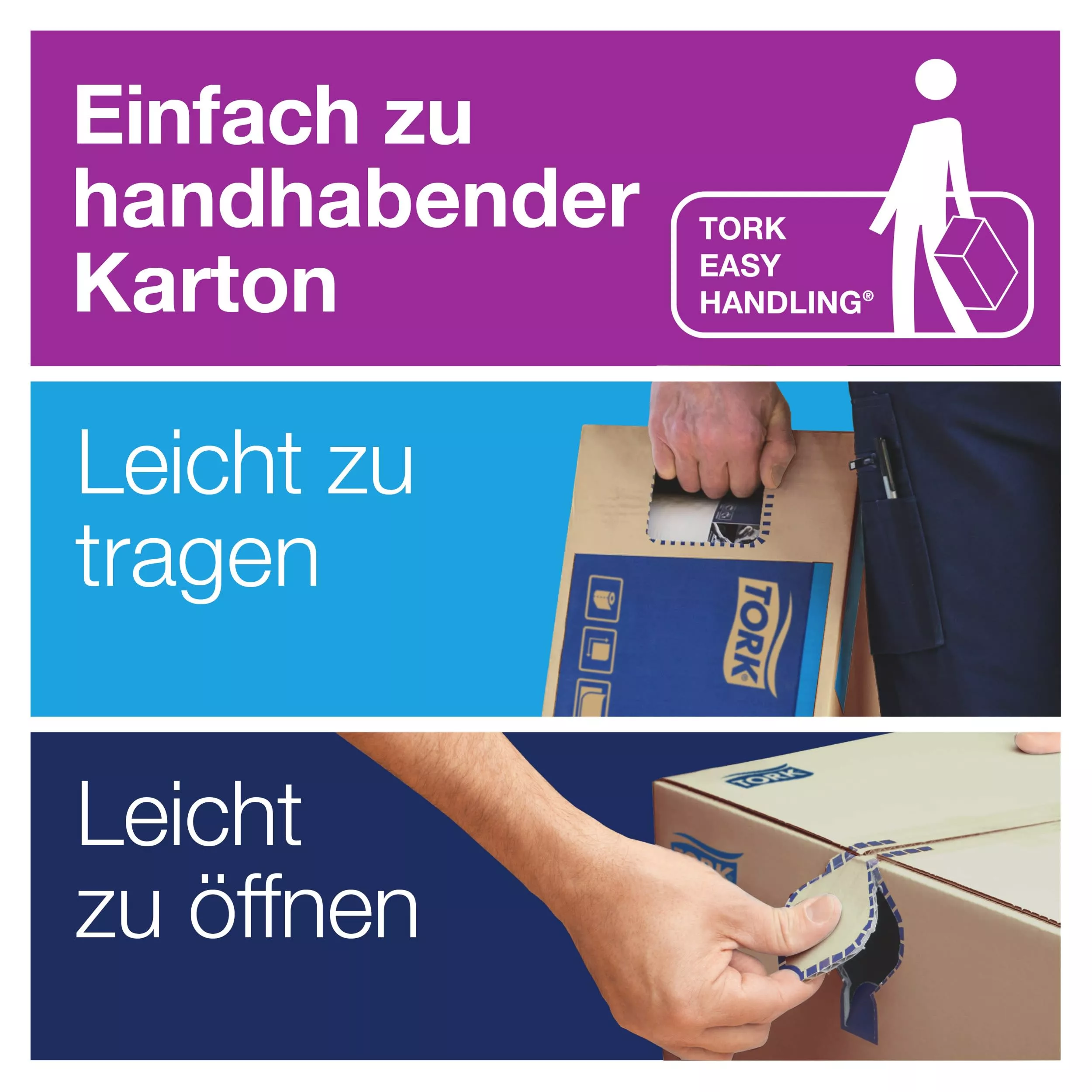 Tork Matic® Soft Papierhandtücher Weiß mit blauem Blätterdesign H1, Premium, hohe Saugfähigkeit, 6 Rollen mit je 100 m, 290016