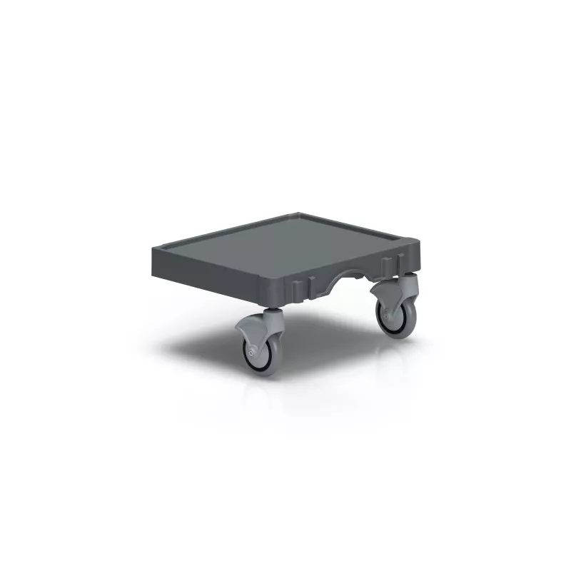 TTS Anbauplatte mit 2 x 125 mm Gummirädern – Fahrmodul für Reinigungswagen