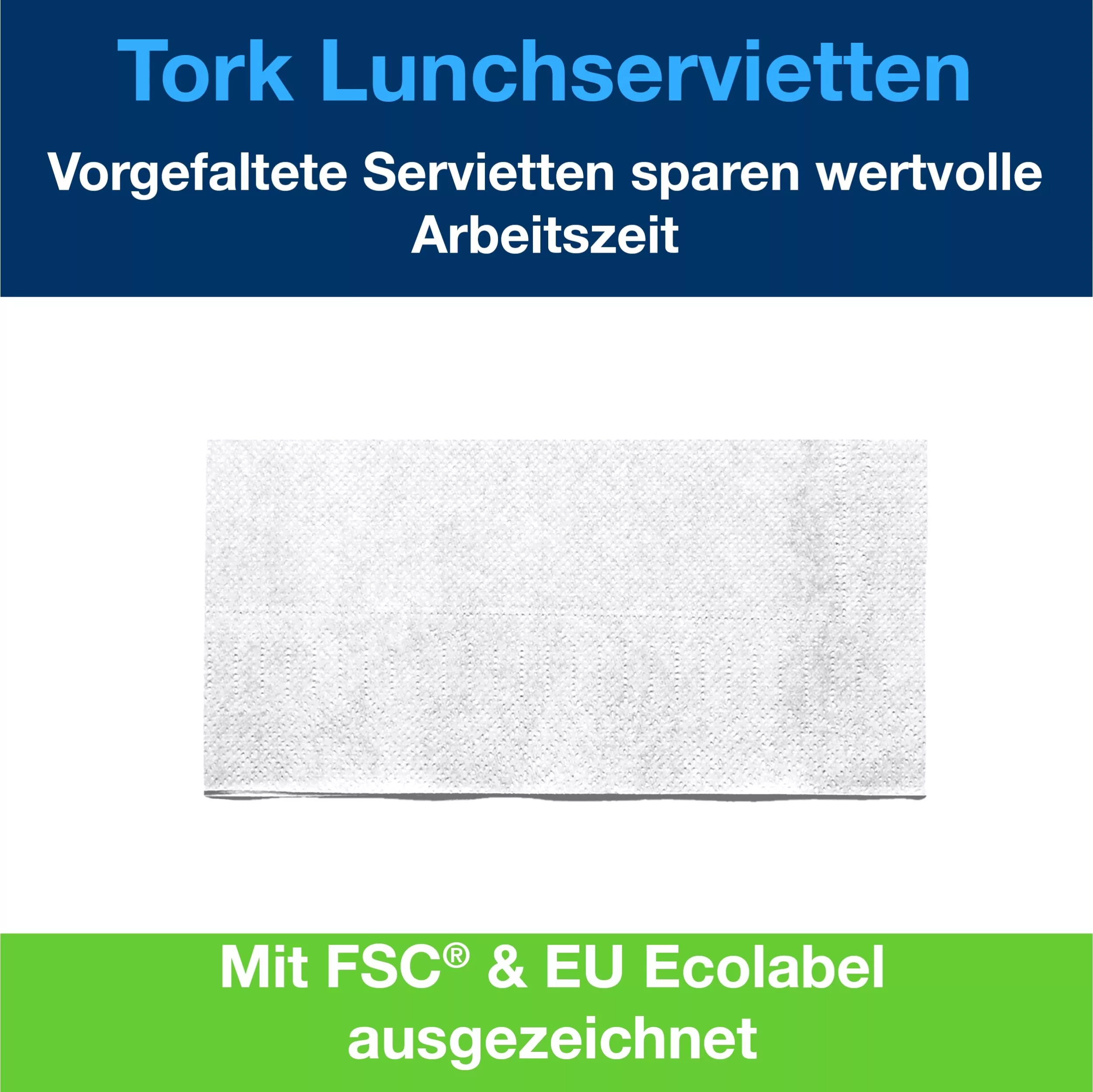 Tork Guten Morgen Lunchservietten, 1/8-Falz, 2-lagig, 33 cm × 33 cm, 10 × 200 Servietten, 477302