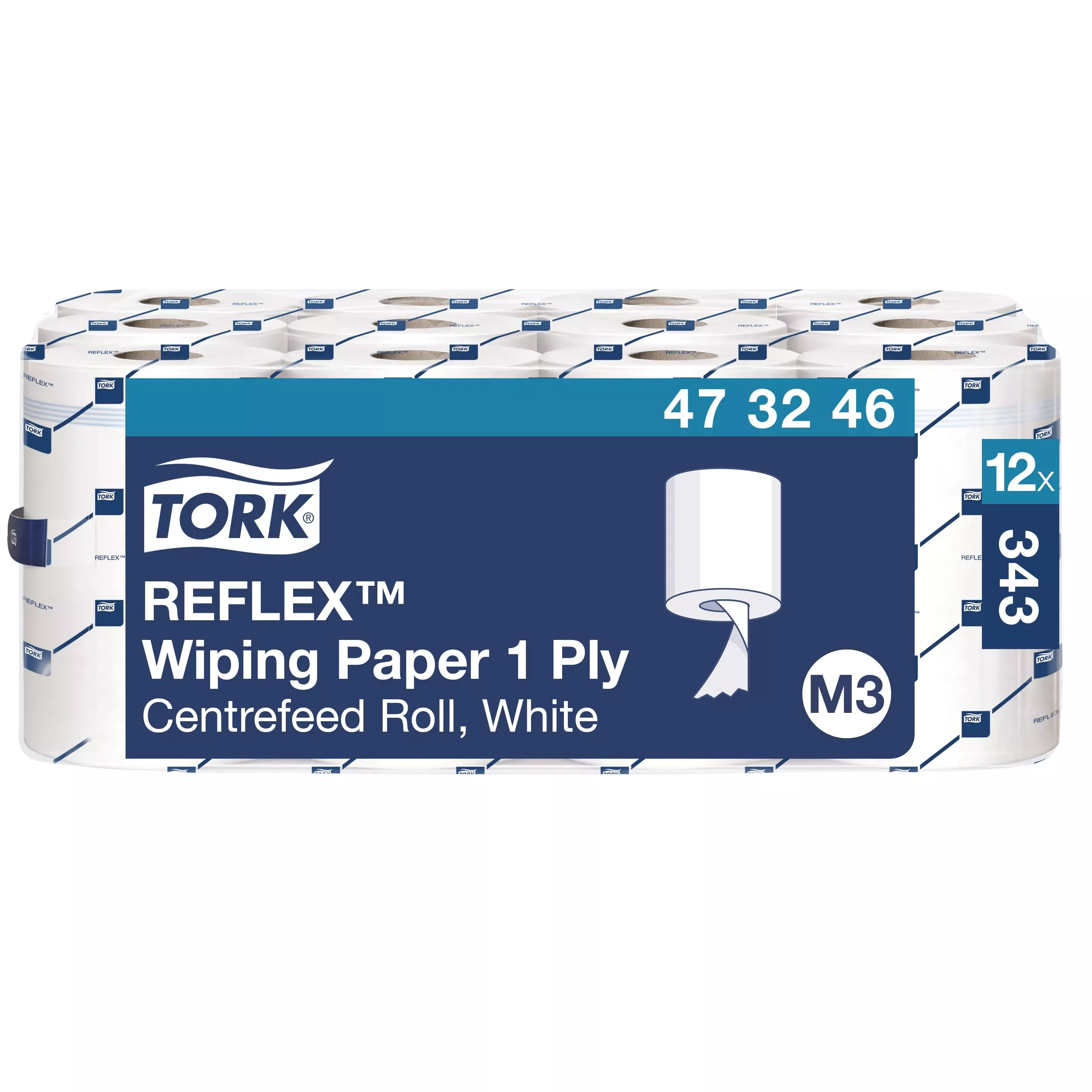 Tork Reflex™ Papierwischtücher Weiß M3, Mehrzweck, 12 × 343 Blatt, 473246