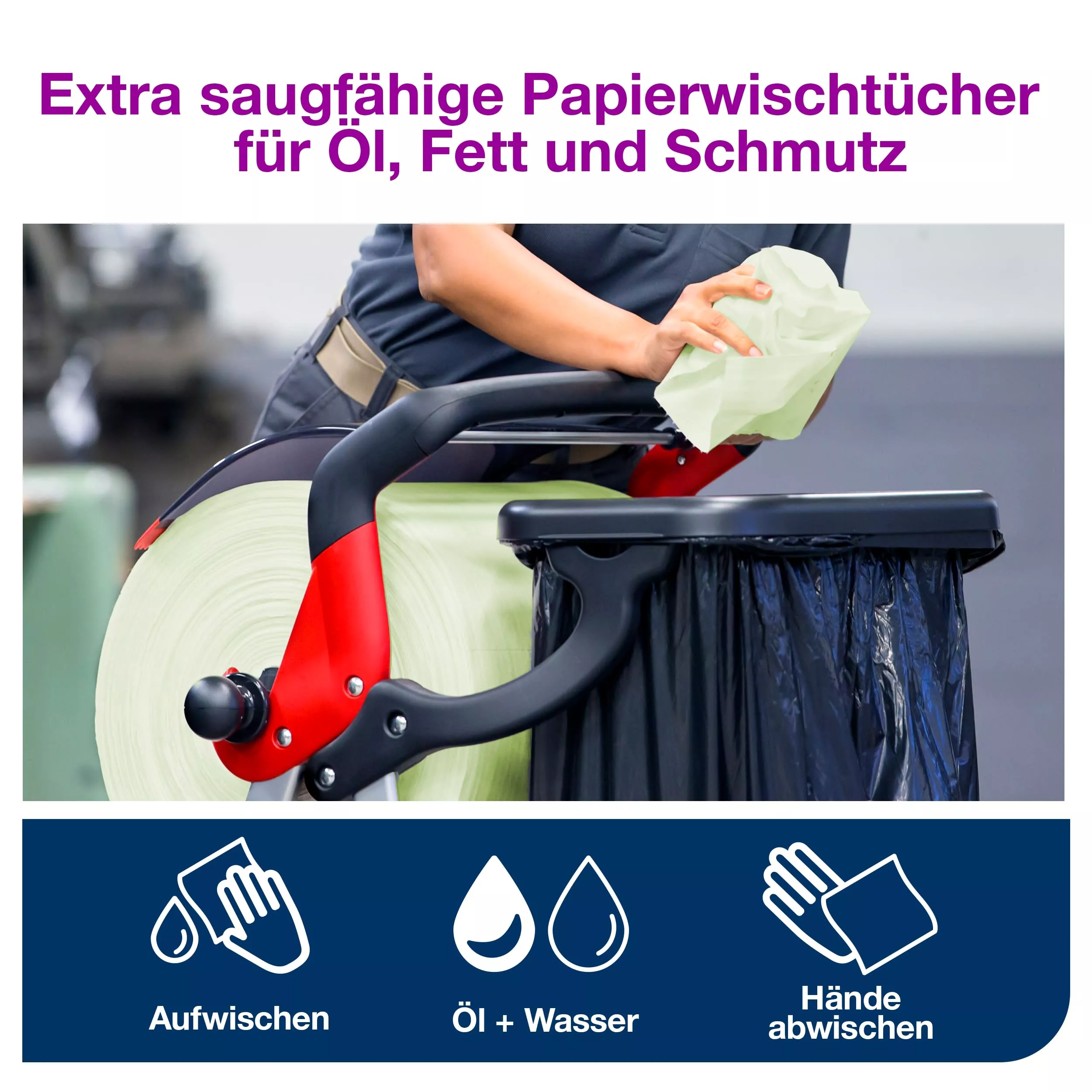 Tork Papierwischtücher Grün W1, Unbegrenzte Ausgabe, 1 × 1.500 Blatt, 129244