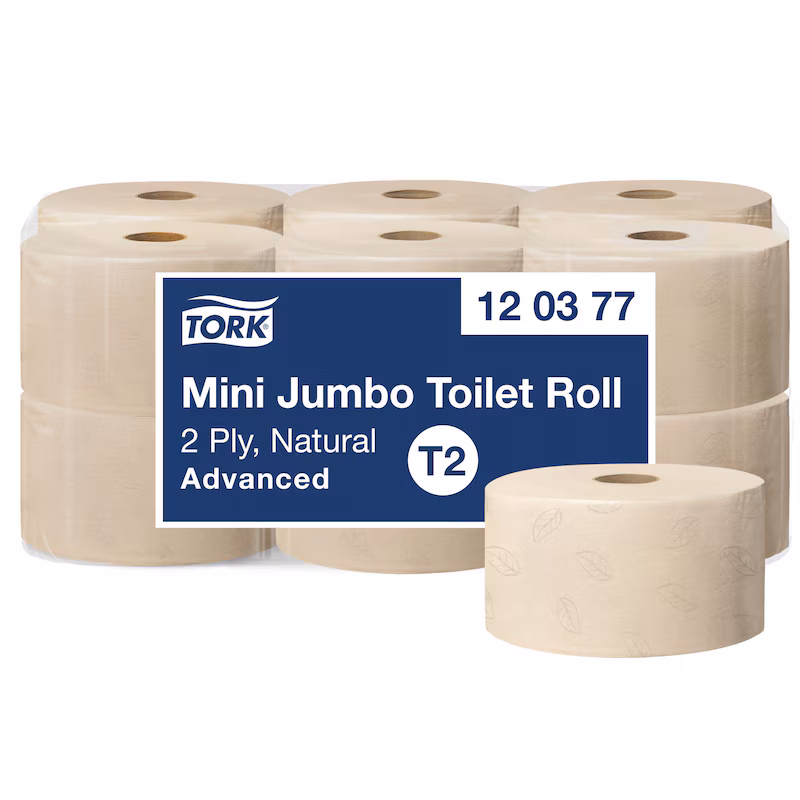 Tork Mini Jumbo Toilettenpapier T2 Advanced 2-lagig Natur 12x170 m
