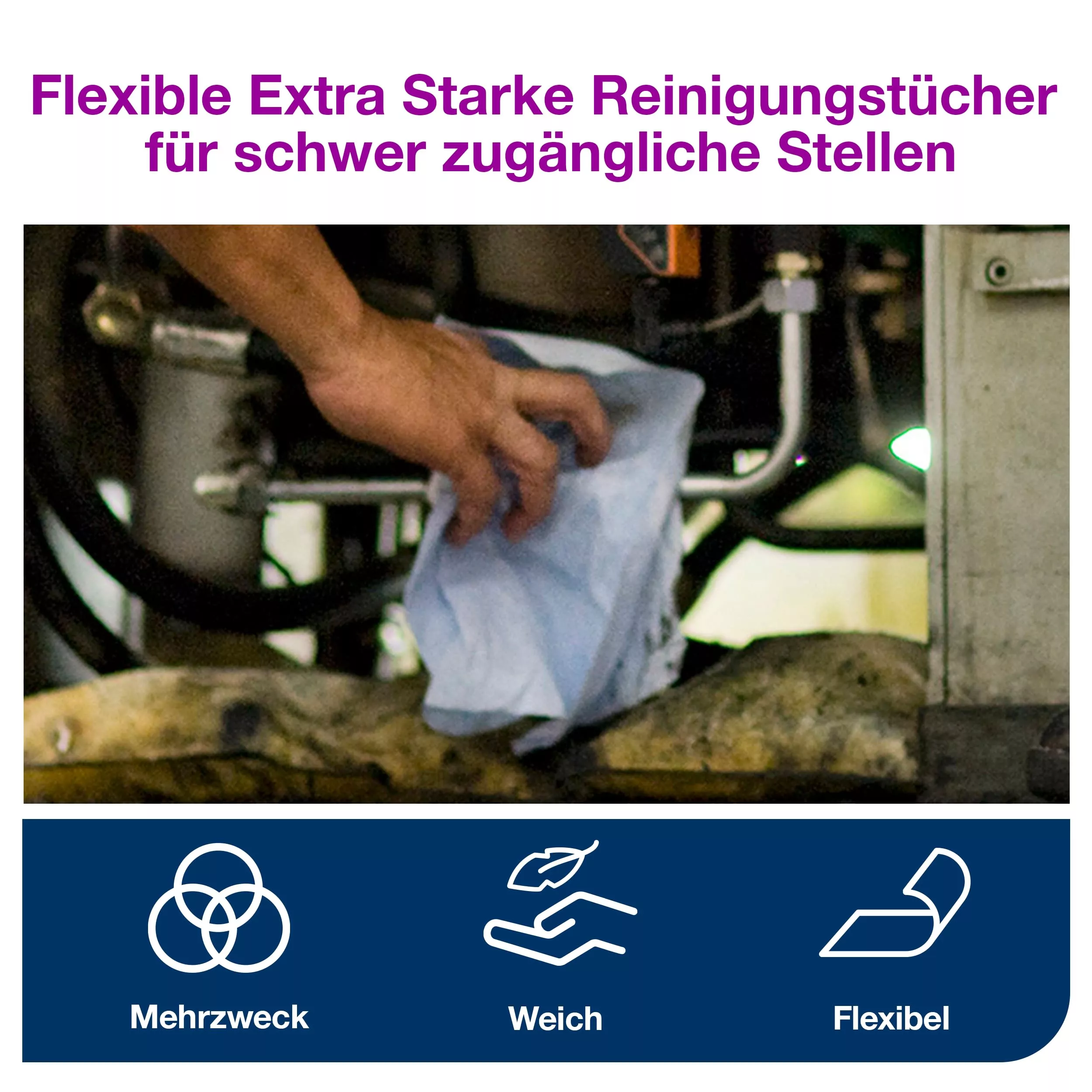 Tork Extra Starke Reinigungstücher Blau W1, Weich und Flexibel, 1 × 1.000 Tücher, 510204