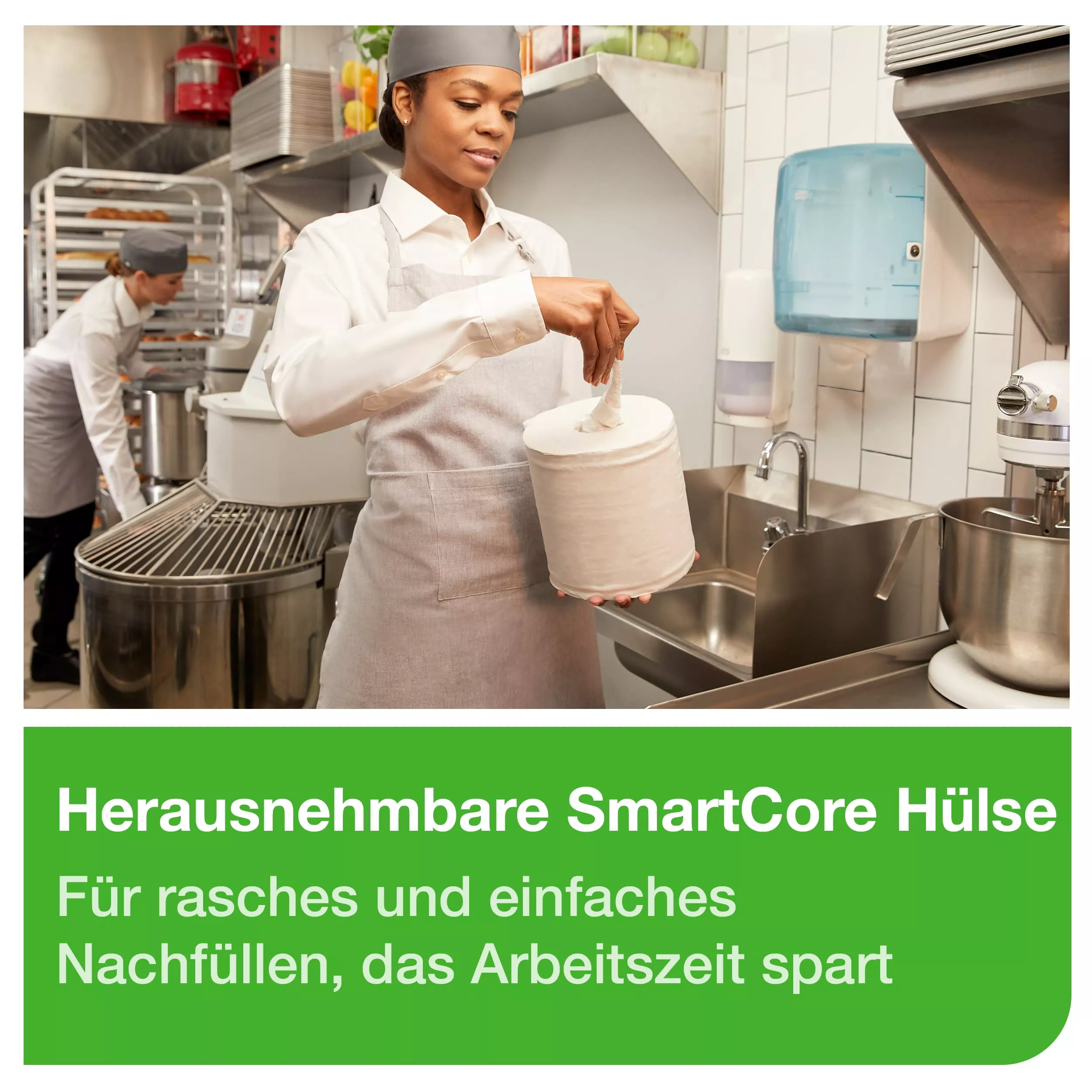 Tork Reflex™ Einzelblatt Innenabrollungsspender Weiß und Türkis M4, Performance Linie, 473180