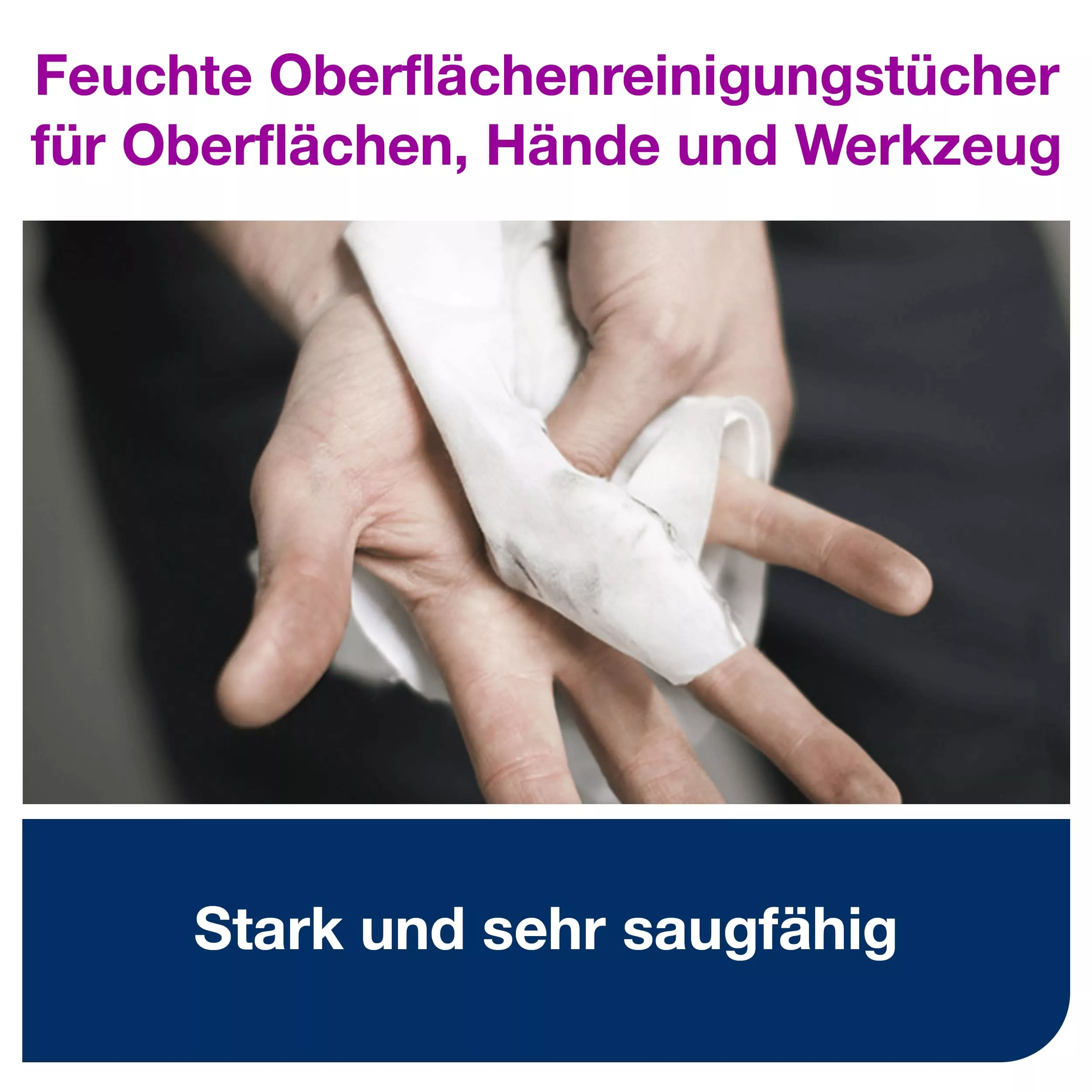 Nachfüllmaterial für Tork Feuchte Oberflächenreinigungstücher Weiß W15, entfernt Öl und Schmutz, 4 × 58 Tücher, 190694