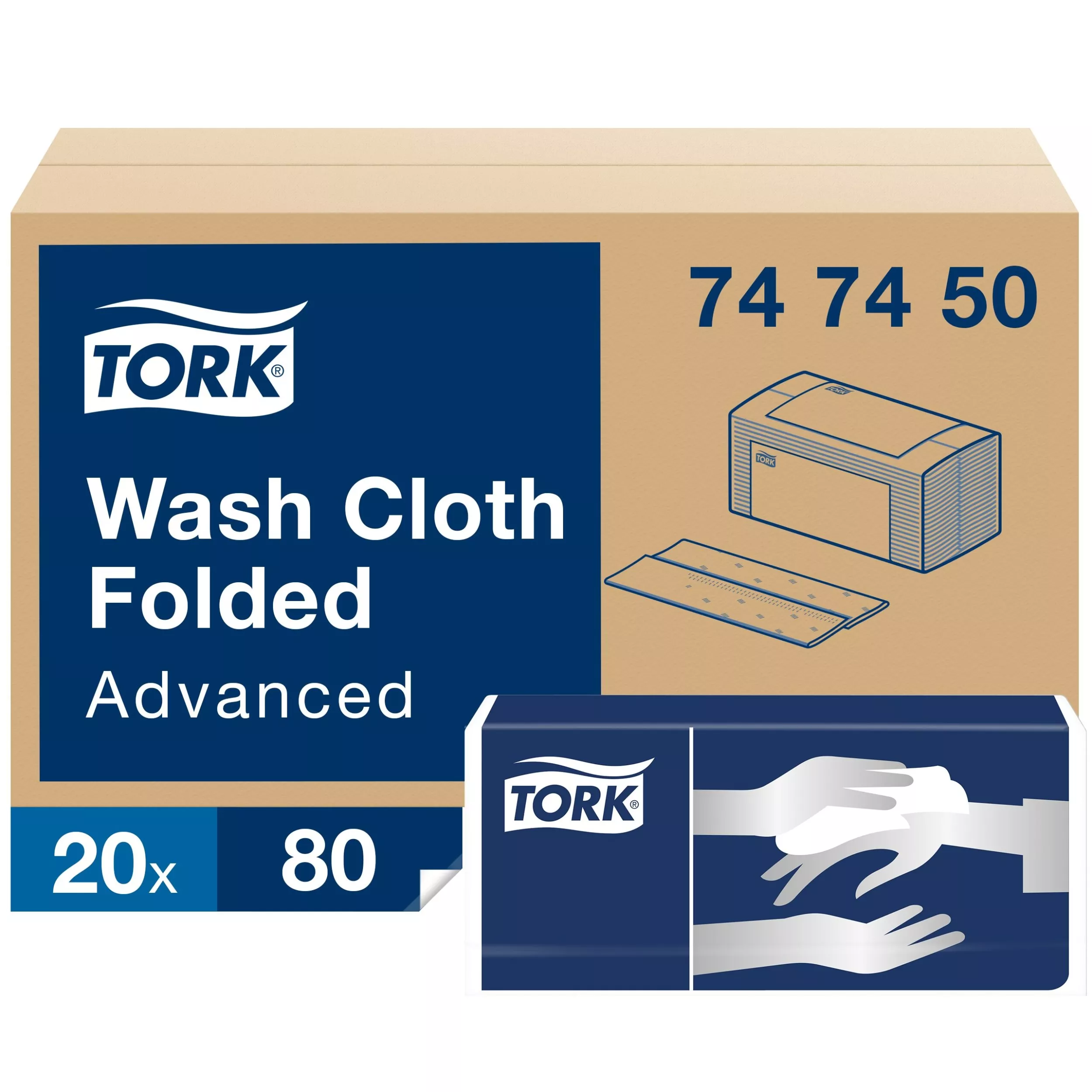 Tork Waschtuch Weiß, Advanced, Gefaltet, 6 × 20 Tücher, 747450