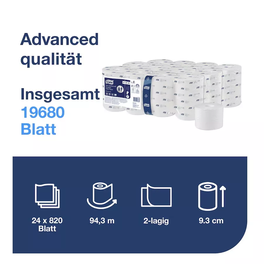 Tork OptiServe® Hülsenloses Toilettenpapier Weiß T7