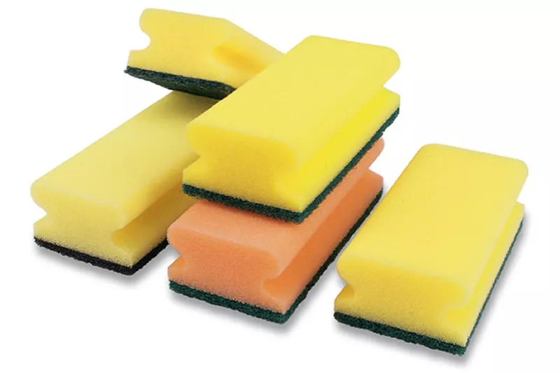 Padschwamm mit Griff   135x70x45 mm  (gelb/grün)