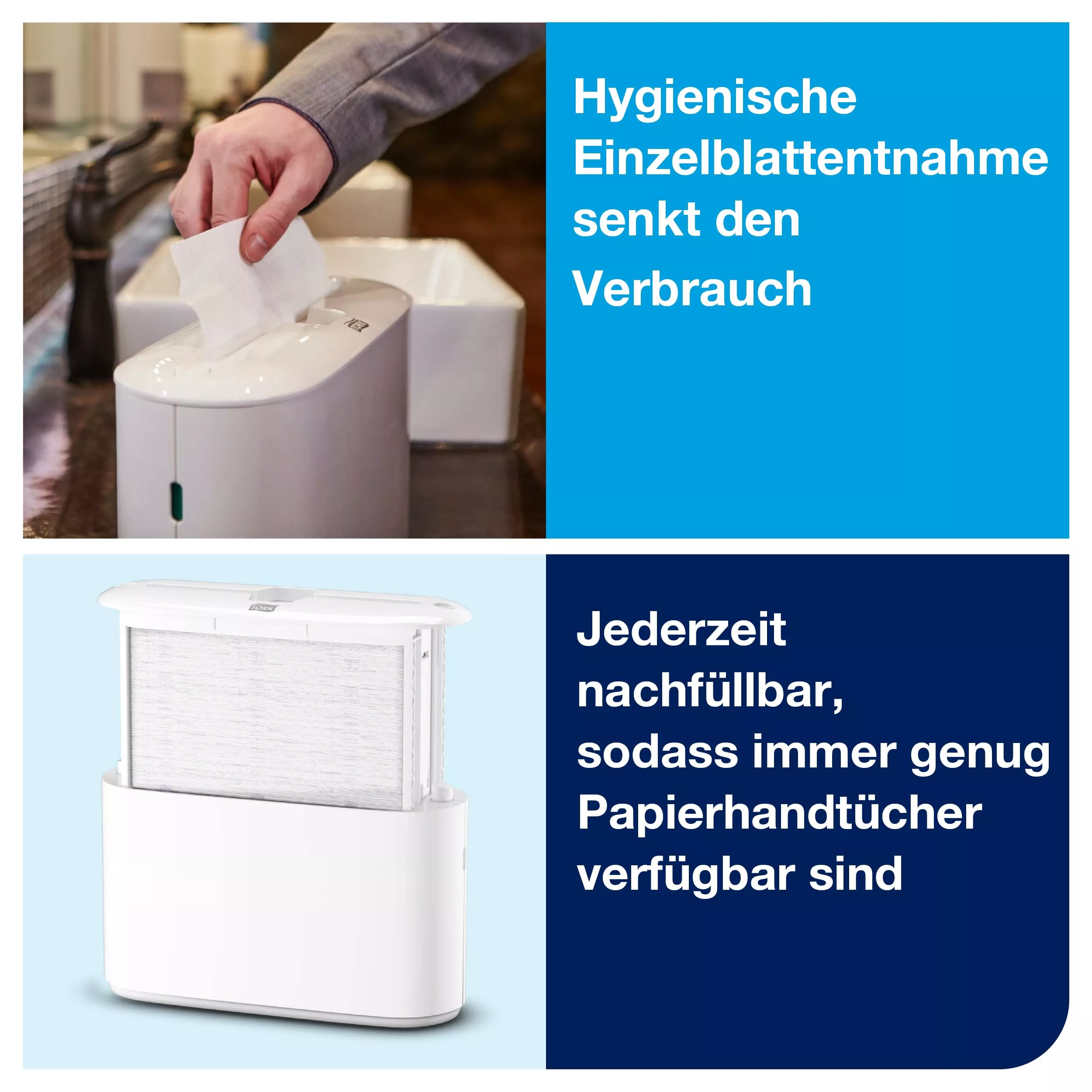 Tork Xpress® Tischspender für Multifold-Handtücher Weiß H2, Einzeltuchentnahme, Elevation Design, 552200