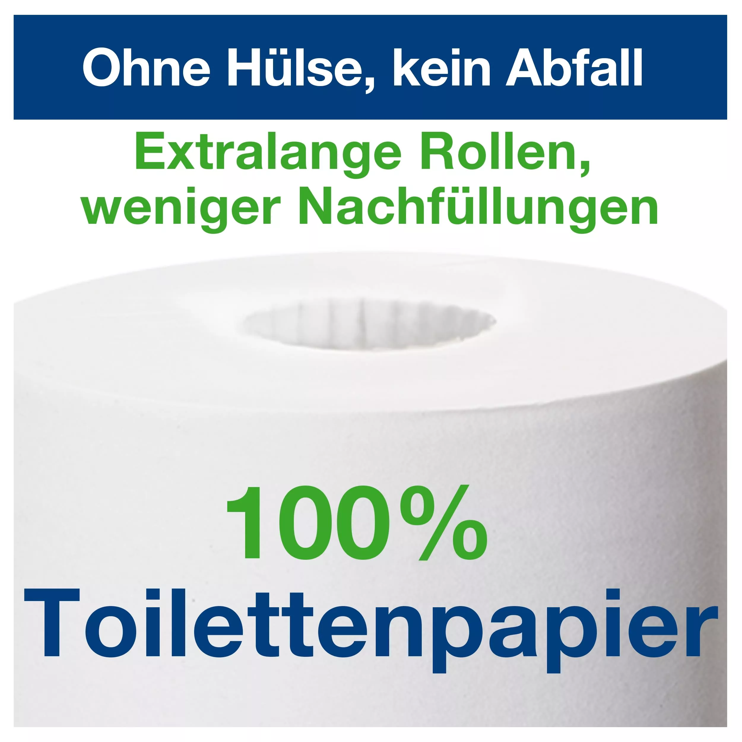 Tork hülsenloses Kleinrollen-Toilettenpapier Weiß T4, Advanced, 2‑lagig, 24 × 400 Blatt, 472132