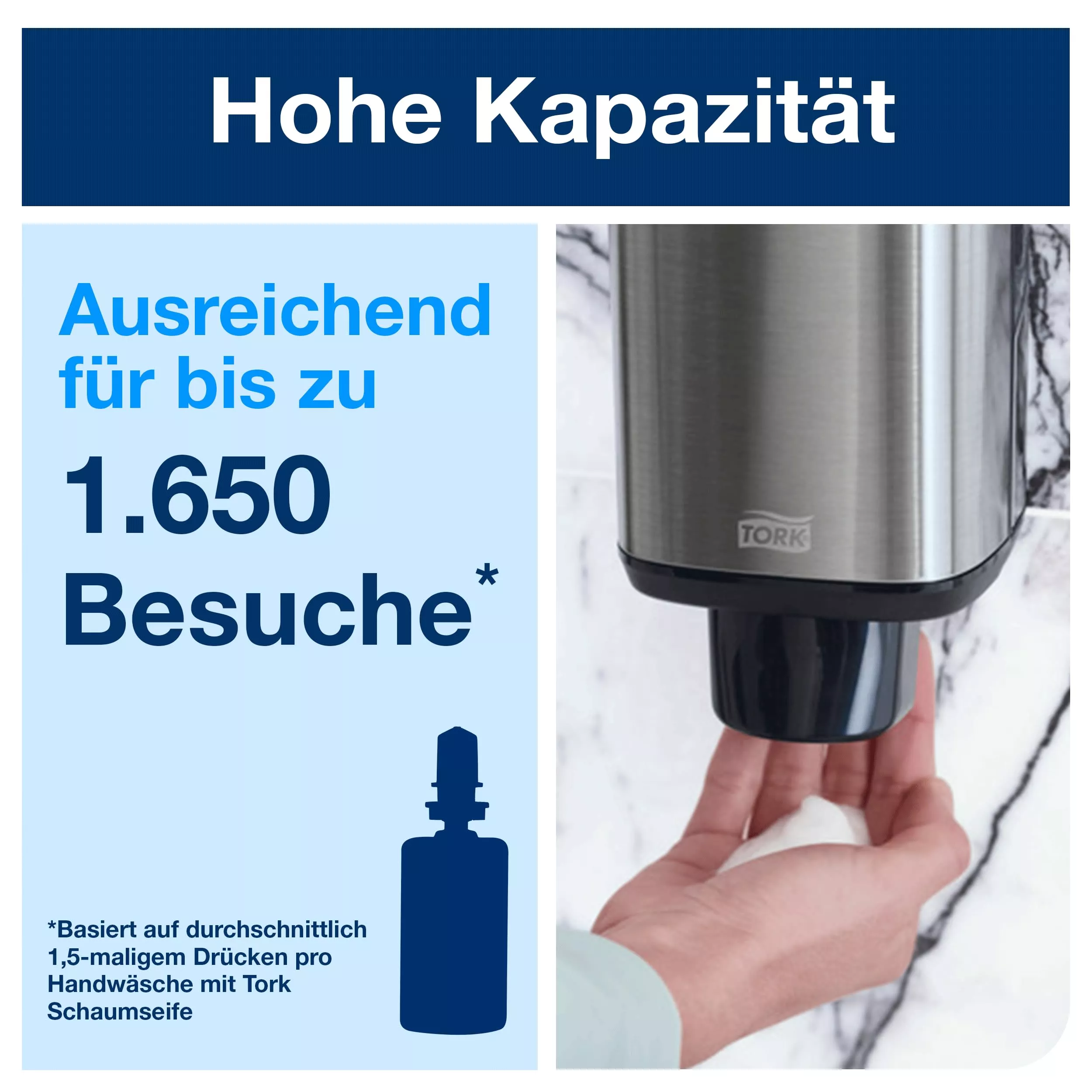 Tork Spender für Seife und Hautpflegeprodukte Edelstahl S4, modernes Design, Image Sortiment, 460010