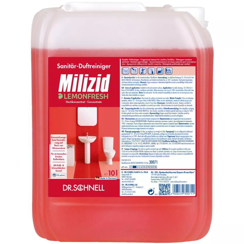 Hochkonzentrat, Waschmittel, Sanitär-Duftreiniger, Lemonfresh, Milizid