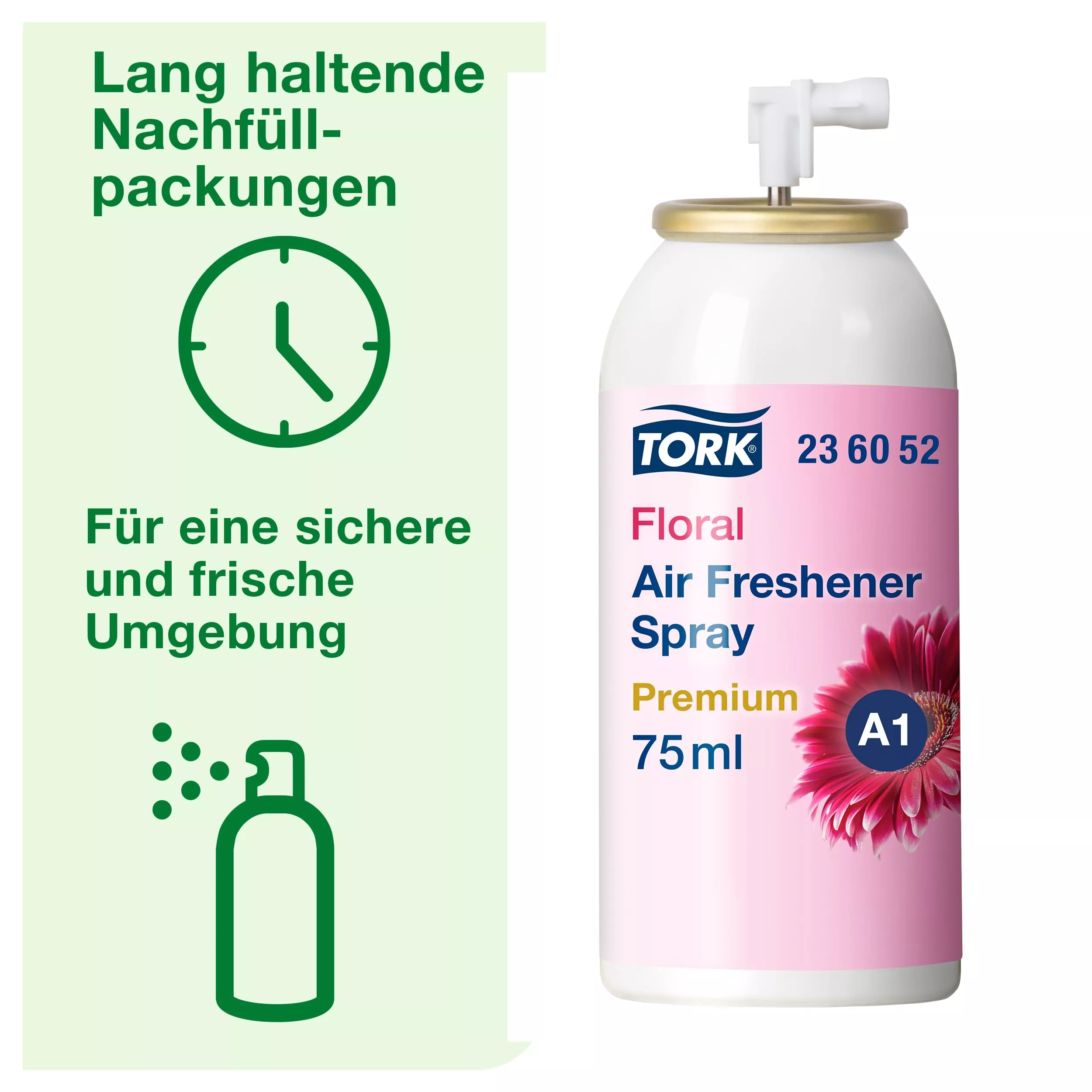 Tork Lufterfrischer Spray mit Blütenduft A1, Frischeduft, 12 Flaschen, 236052